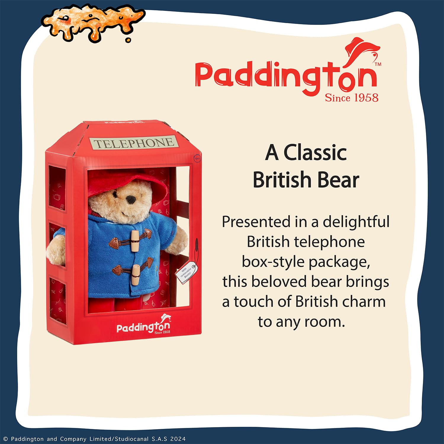 Rainbow Designs Paddington Bear Soft Toy in British Phone Box - Plush Teddy 8
