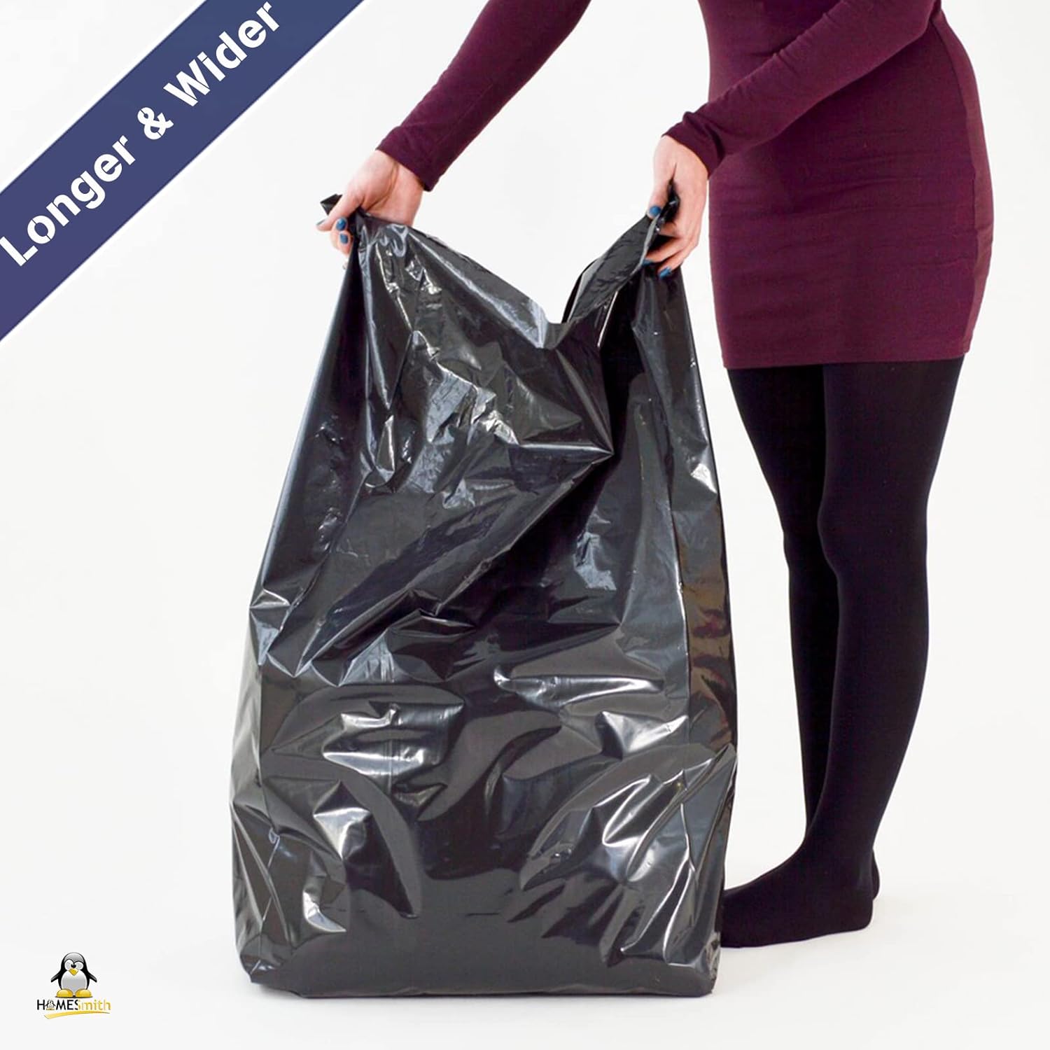 HomeSmith Extra Large Heavy Duty Refuse Sacks - 120L Eco Friendly Bin Bags, Pack of 50