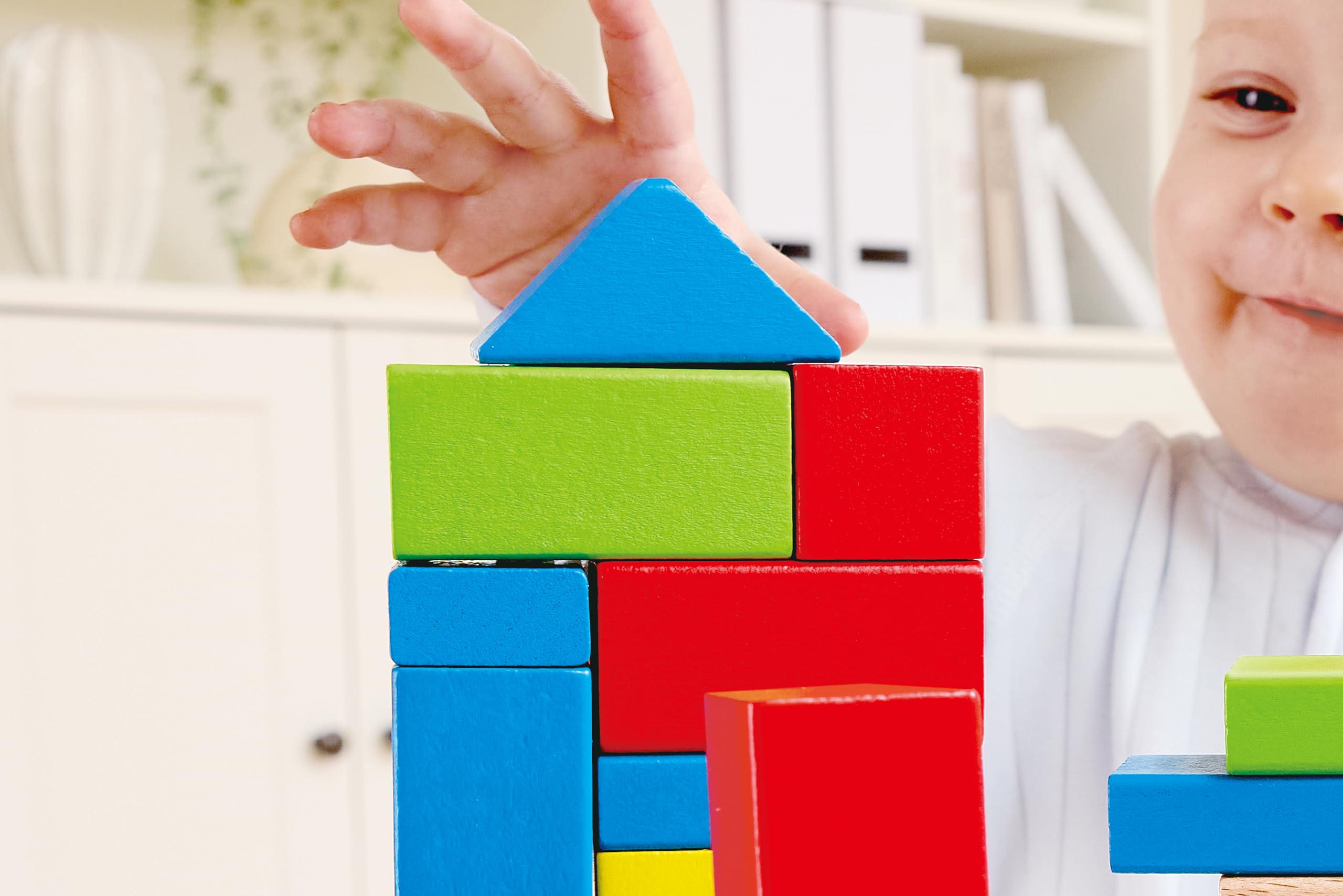 Hape Maple Blocks Wooden Building Blocks Set - 50 Pieces, Assorted Shapes & Colors | Ages 12M+ | E0409 3