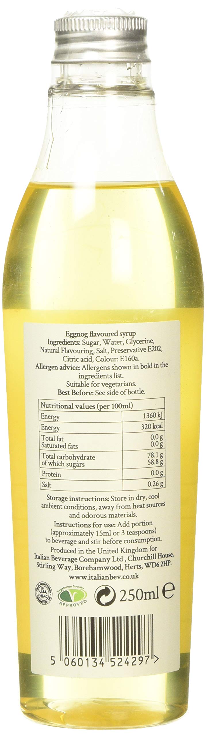 Simply - Eggnog Syrup Vegan & Nut Free, Flavoured Syrup for Coffee, Cocktails & Baking