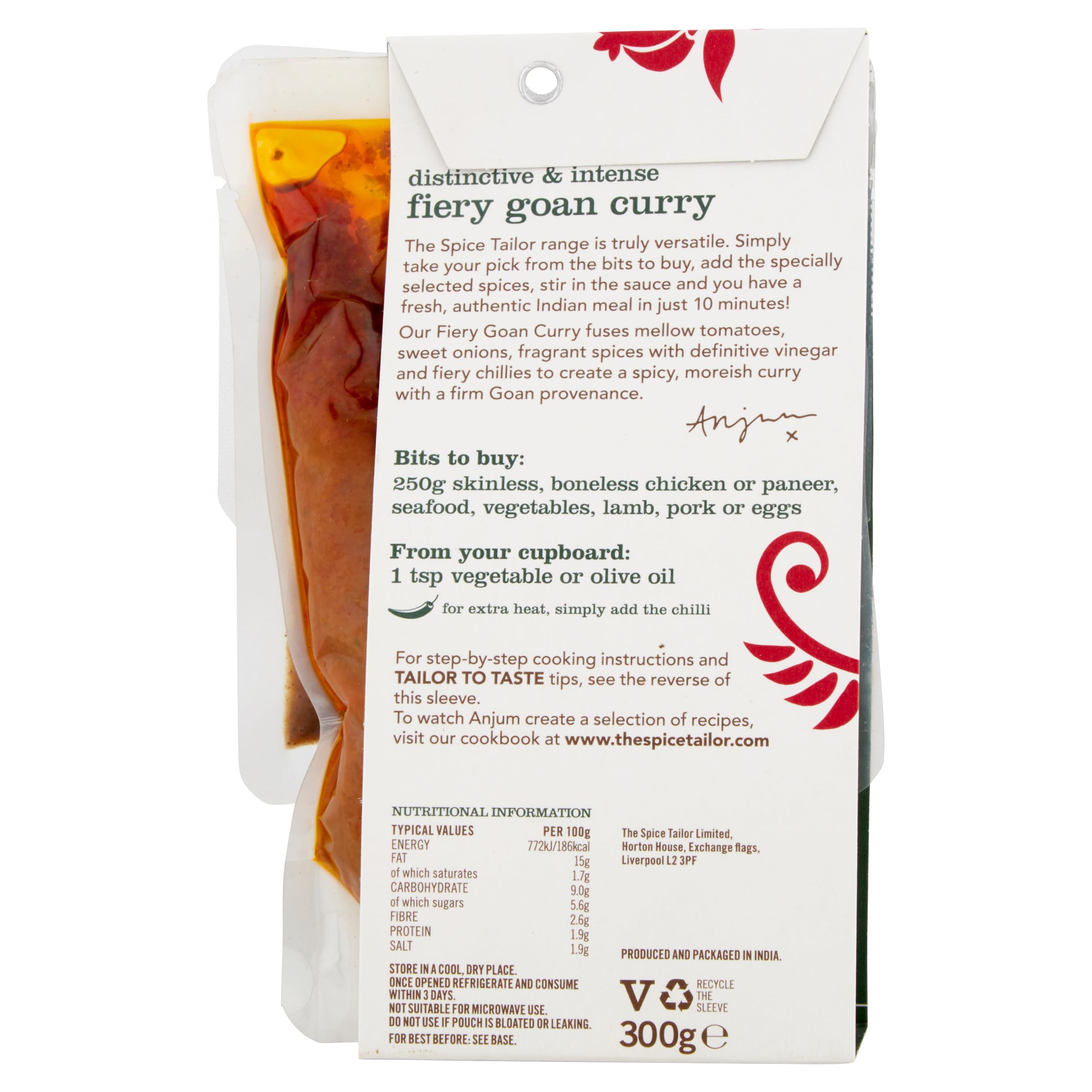 The Spice Tailor - Fiery Goan Curry Indian Curry Sauce Meal Kit, Pack of 5 3
