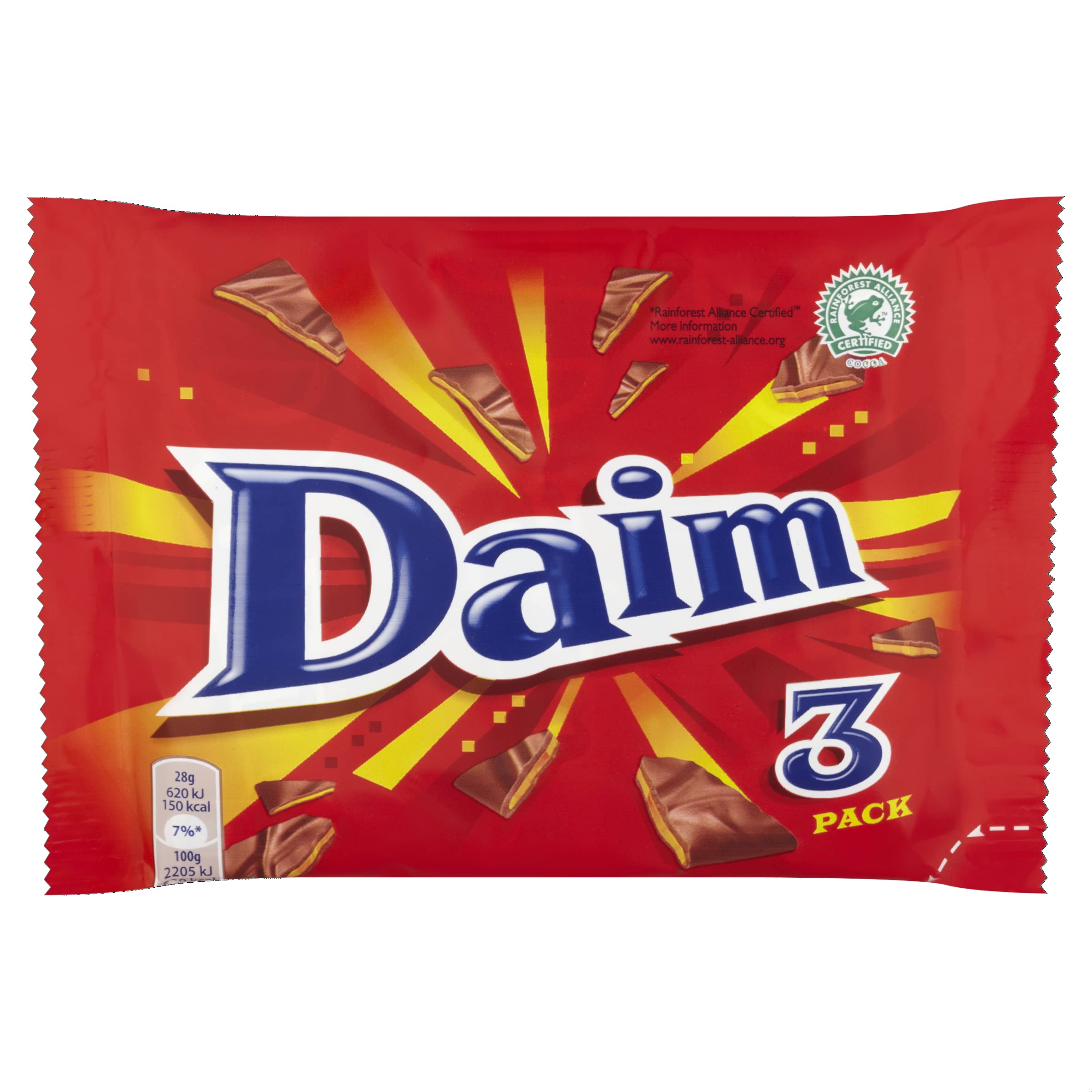 Daim - Milk Chocolate with Crunchy Almond Caramel Bars 84g (Pack of 24 Multipacks)