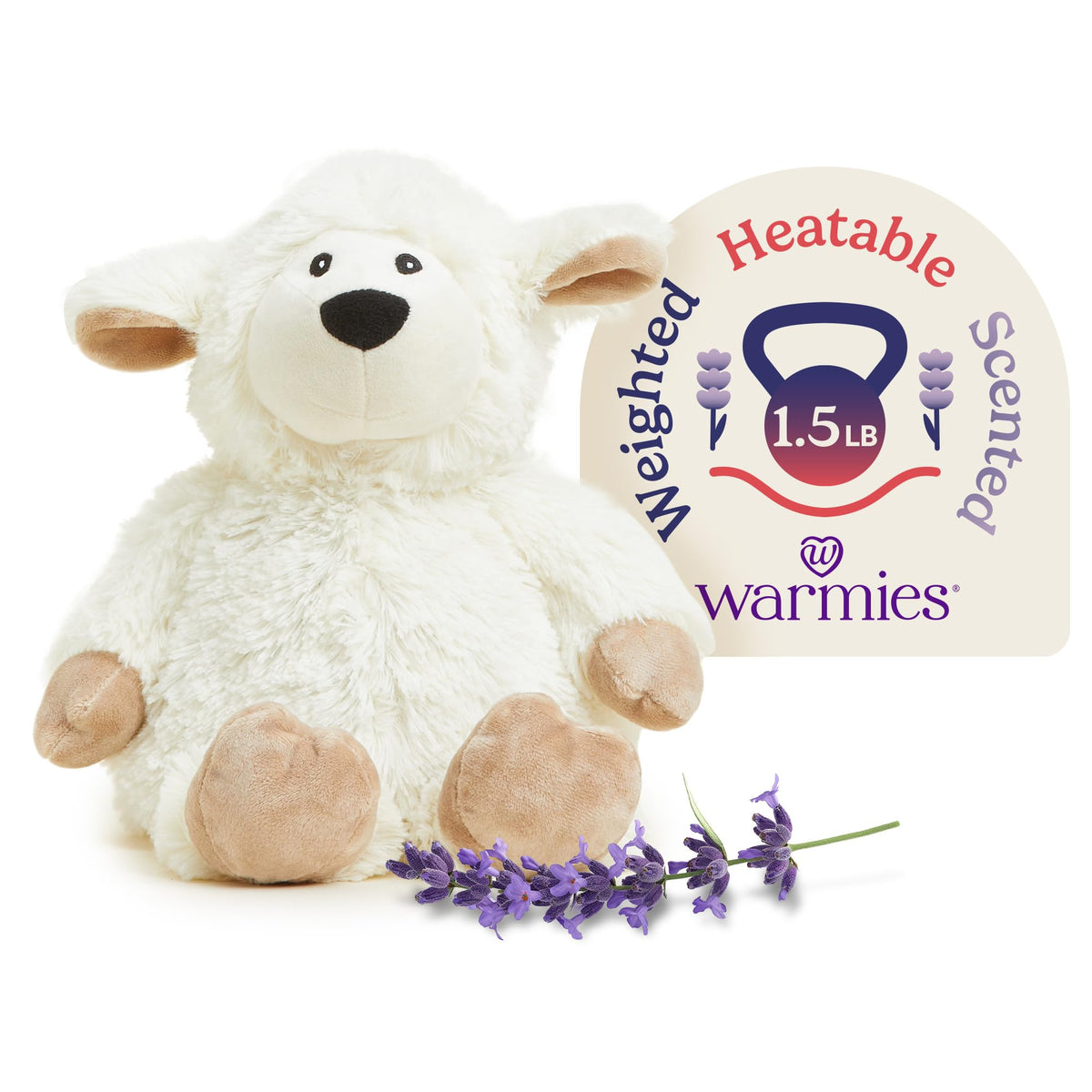 Warmies Microwavable Sheep Plush Toy - Lavender Scented | Child & Adult Comfort