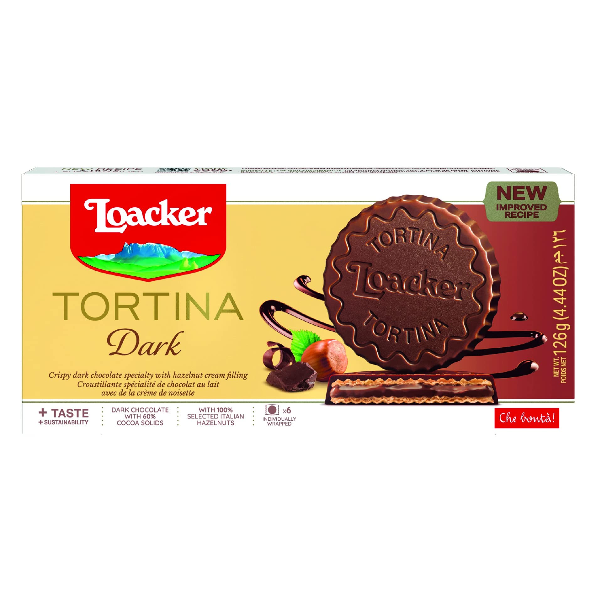 Loacker Dark Tortina Wafers, 125 g