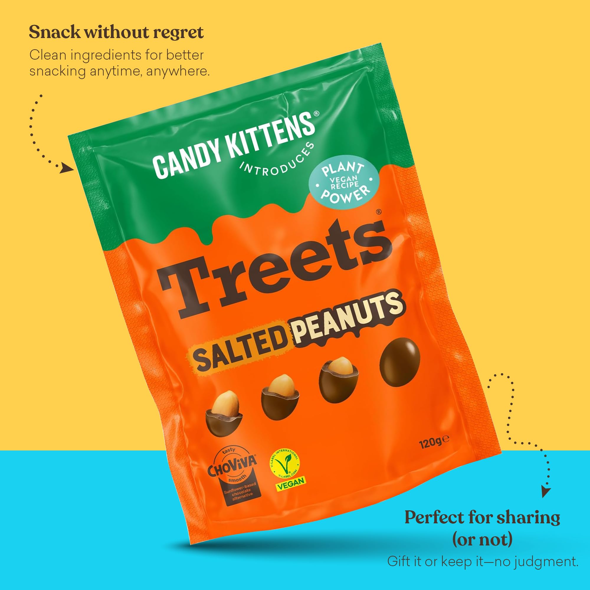 CANDY KITTENS Vegan Chocolate Covered Salted Peanuts - 120g Pack | Plant-Powered Snack 6