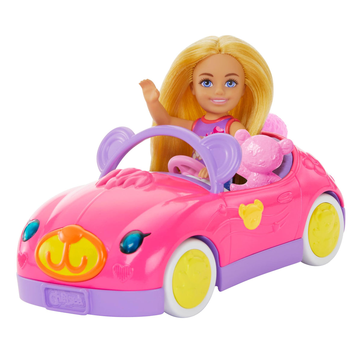 Barbie Chelsea Doll & Toy Car Set with Teddy Bear Convertible | Ages 3+ | Multicolor