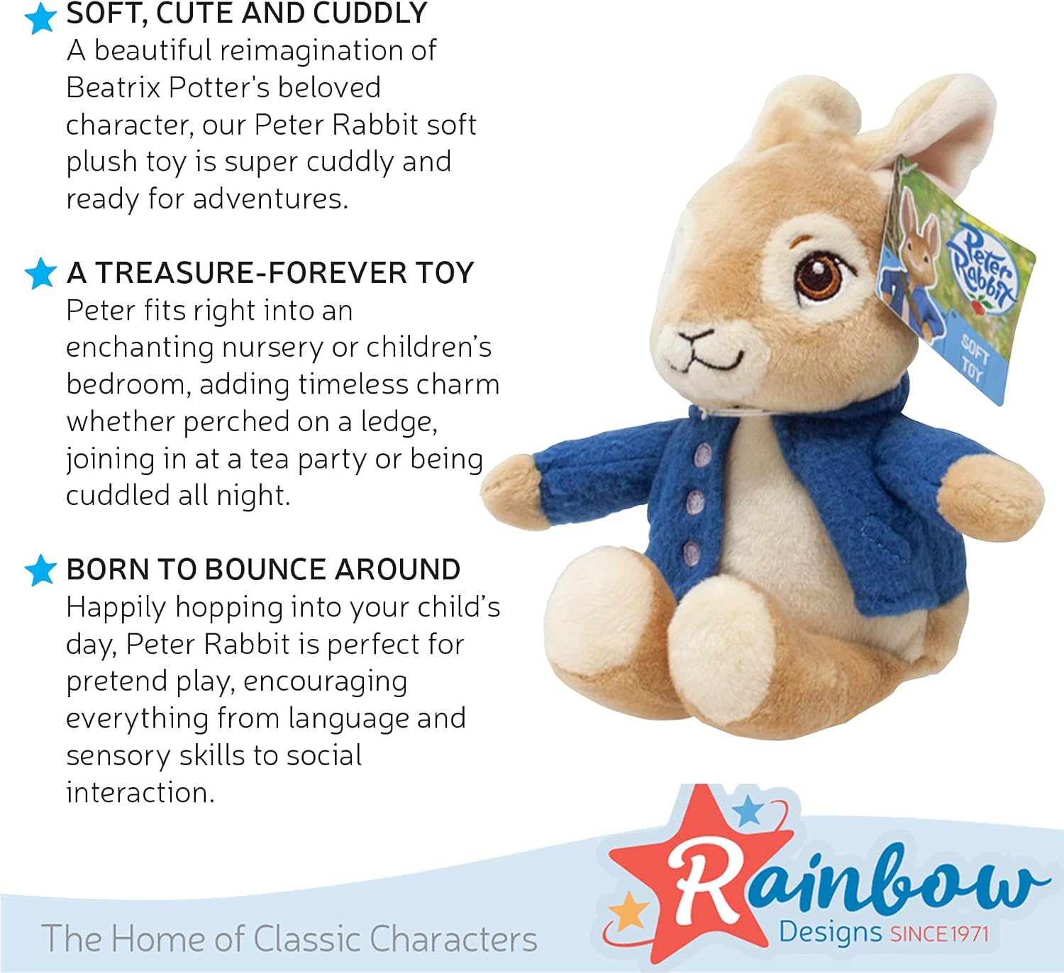 Peter Rabbit Soft Toy - Official Beatrix Potter Plush Bunny for Newborns & Up 5
