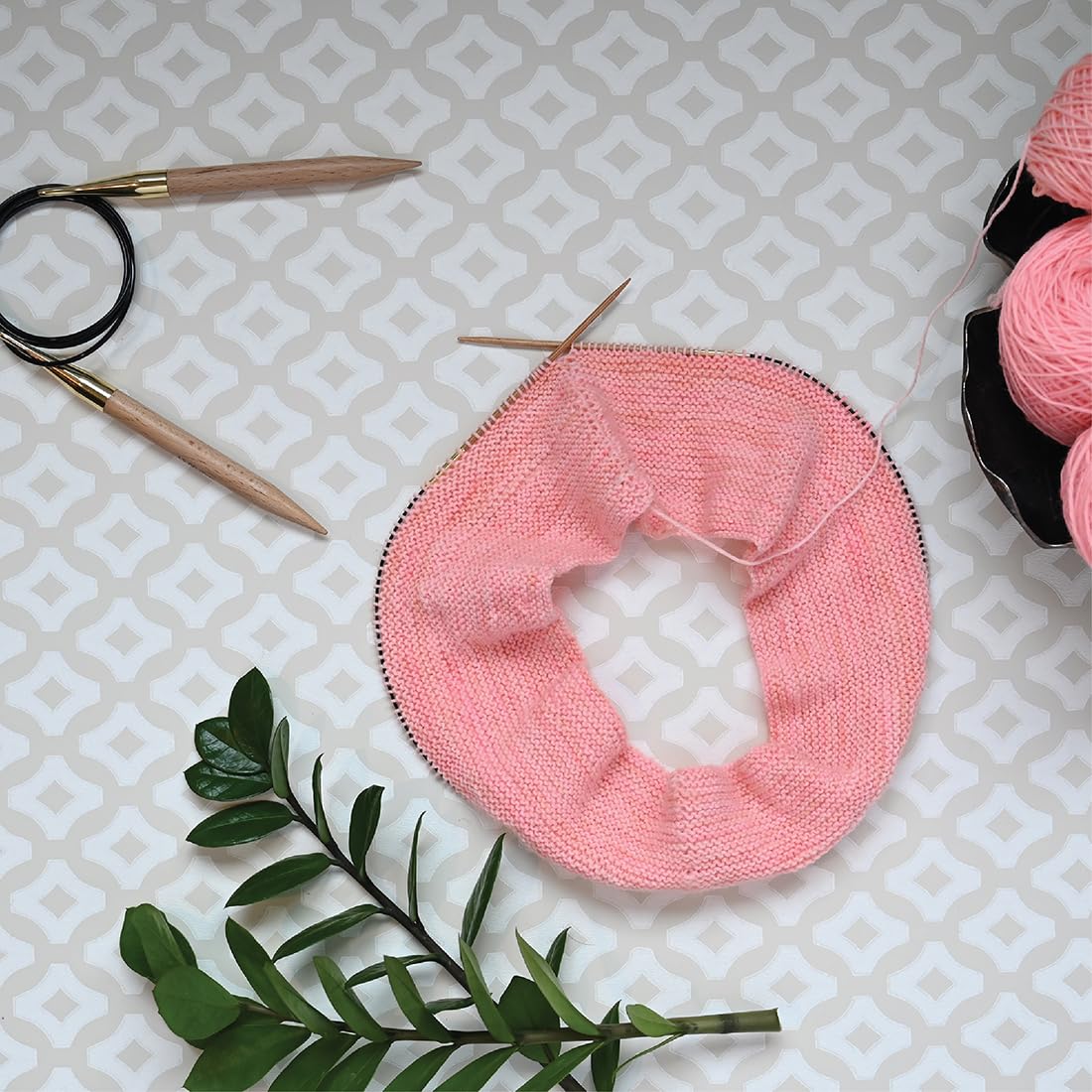 KnitPro Basix Beech Fixed Circular Needles 16" (40cm) | 4.00mm 3