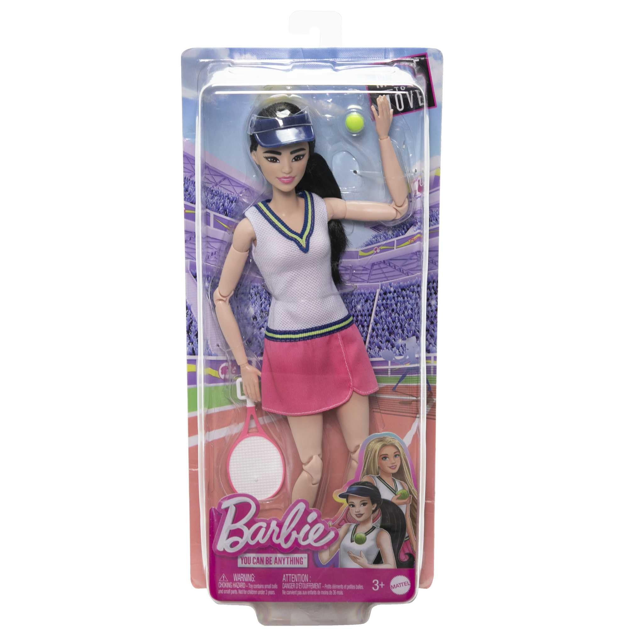 Barbie Career Tennis Player Doll with Racket & Ball - 22-Joint Articulated Playset for Kids 12