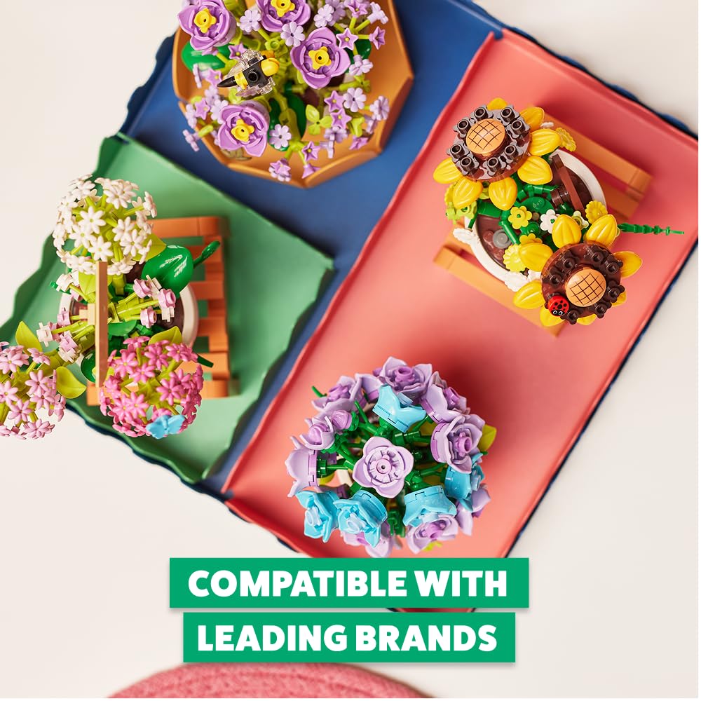 MAX Premium Garden Pot Plants Building Bricks - 152-Piece Cosmos Sulphureus Set 4