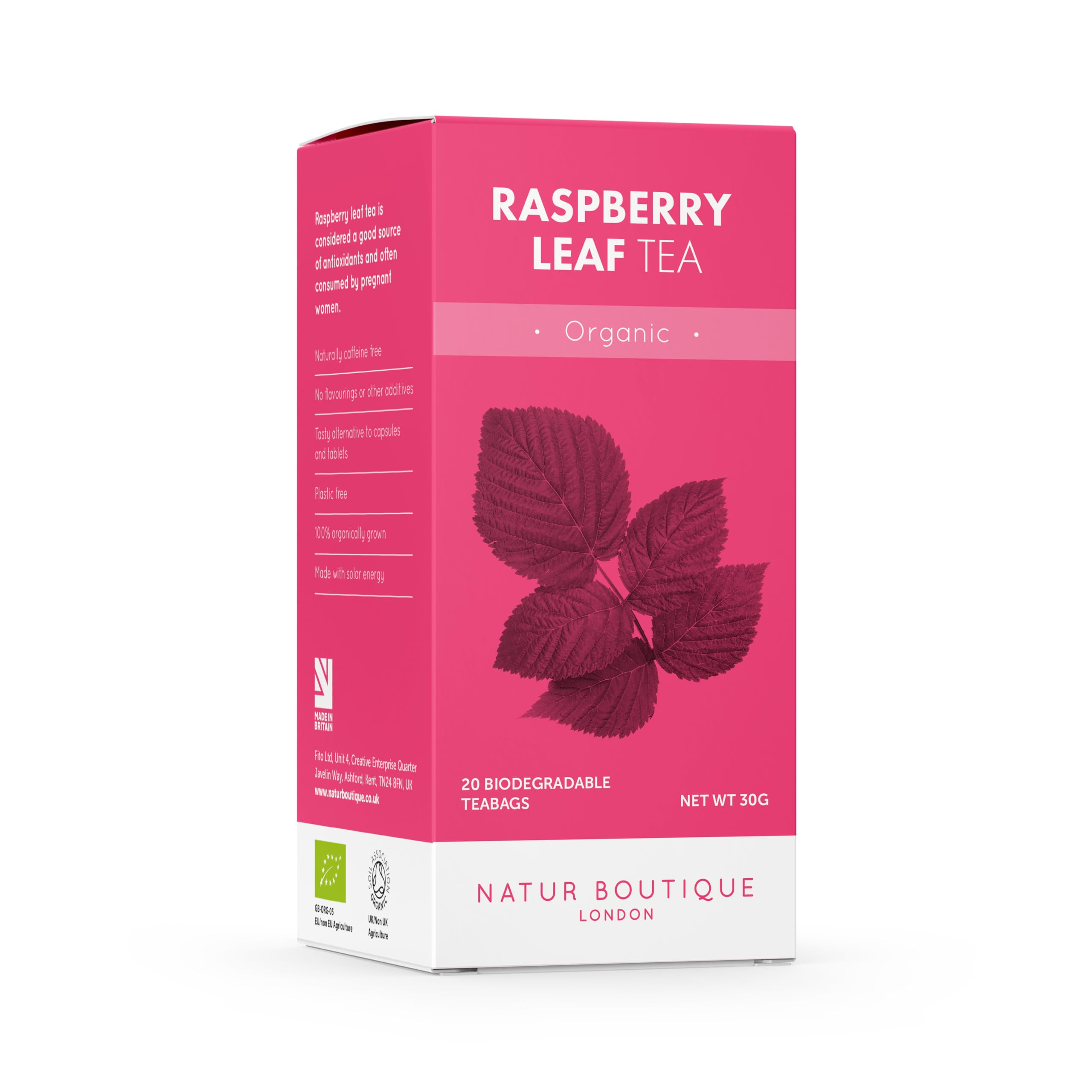 Natur Boutique Organic Raspberry Leaf Tea 20 Tea Bags