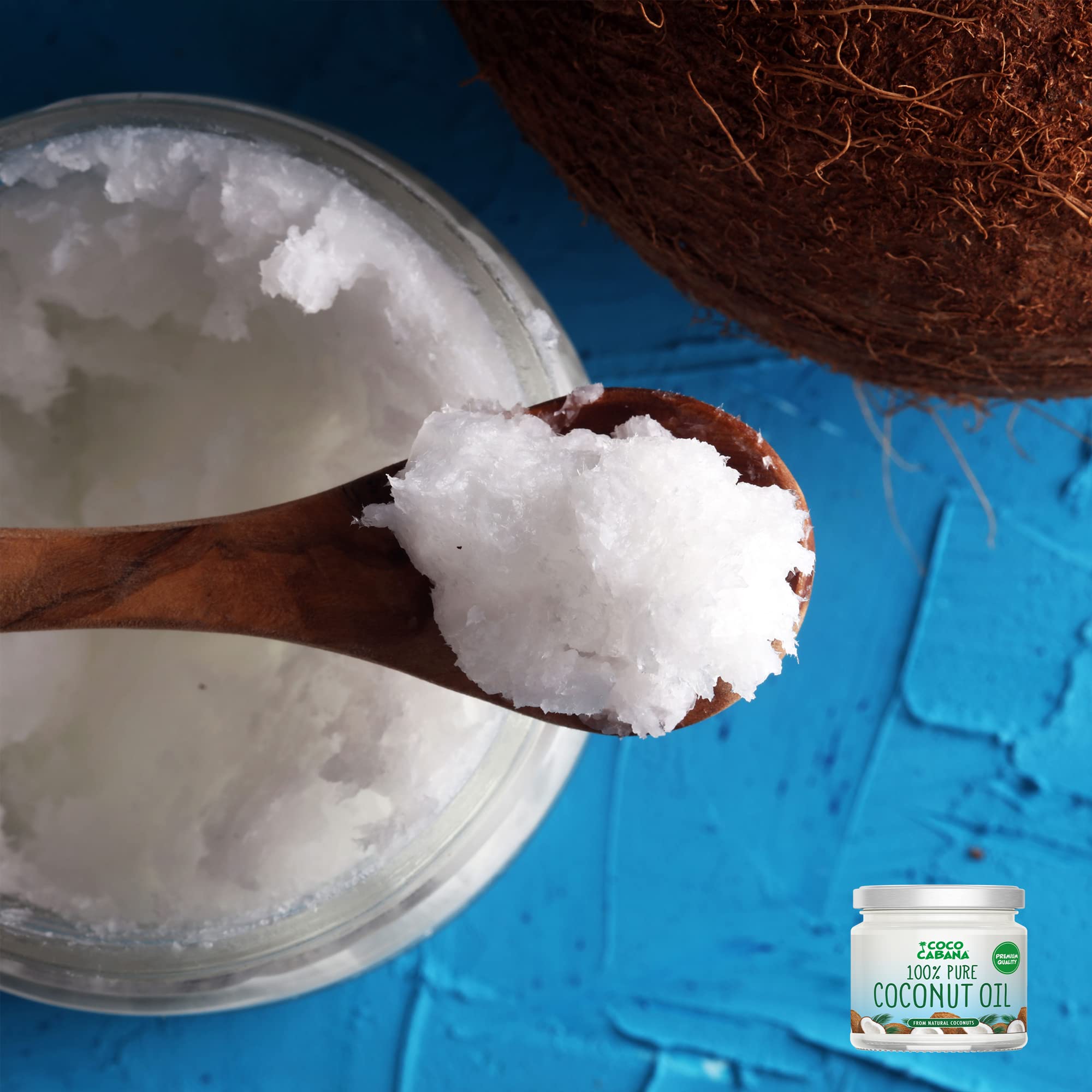 Coco Cabana 100% Pure Coconut Oil - Vegan, Gluten & Dairy Free | 300ml Glass Jar 2
