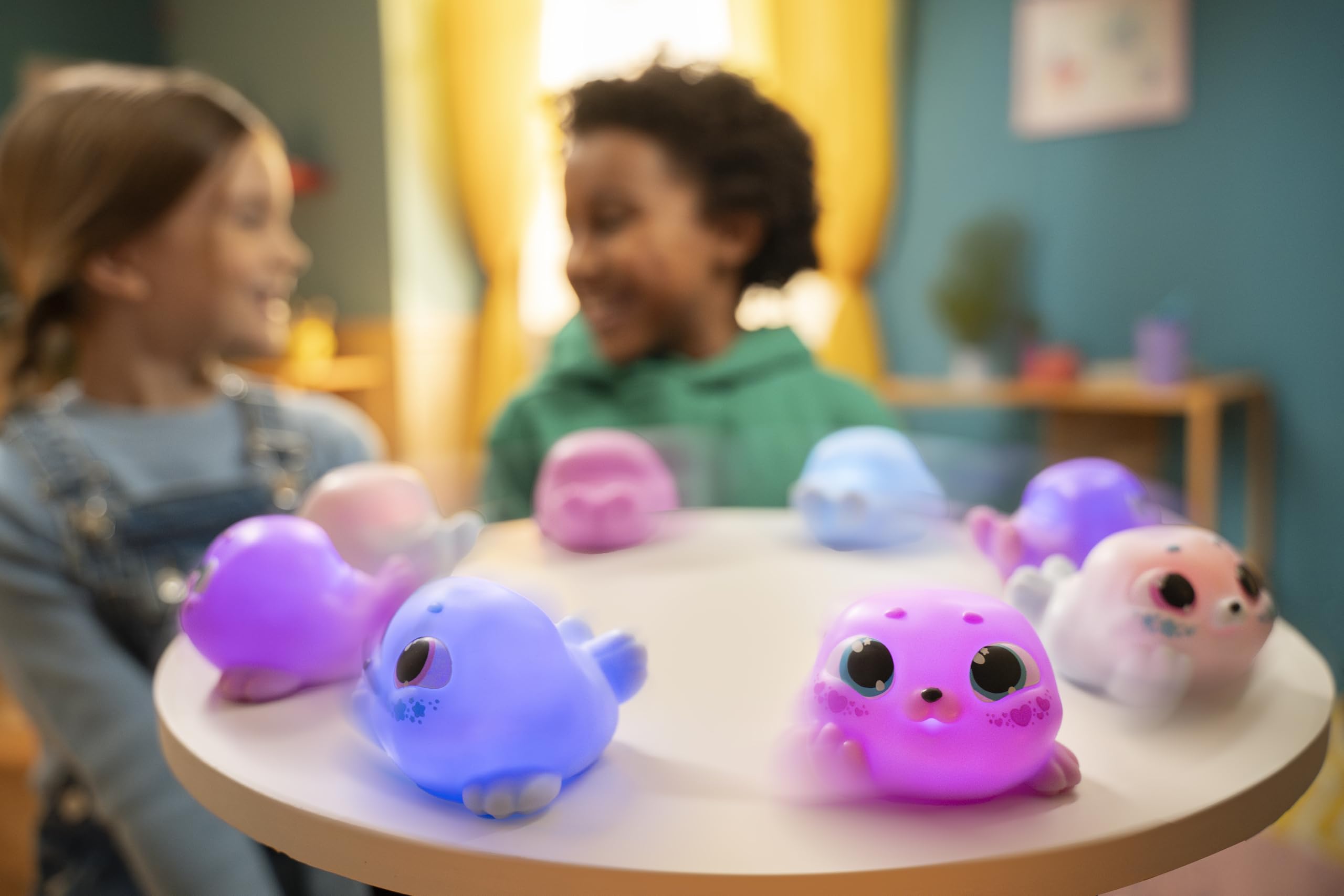 Animagic Let's Glo Seal - Pink | Glowing, Gliding, Squishy Interactive Toy for Kids 3