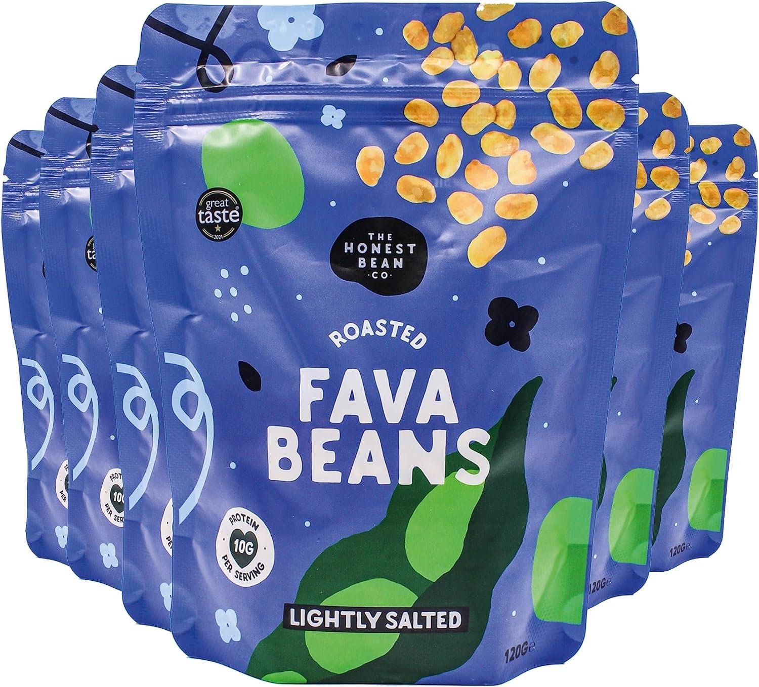 The Honest Bean Co Roasted Fava Beans Lightly Salted High Protein Vegan Snack 120g
