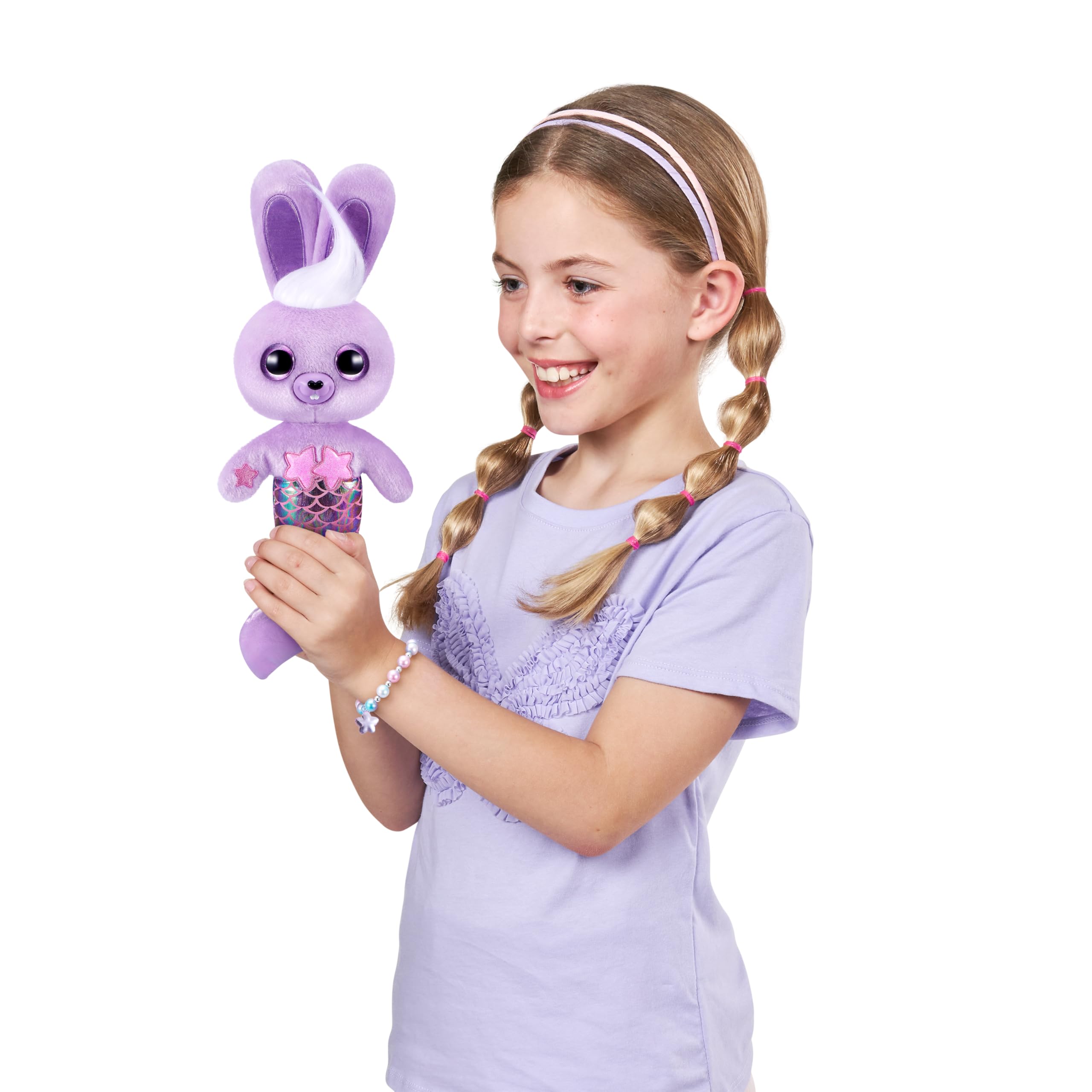 Pets Alive Furmaids by ZURU - Purple Bunny Mermaid Plush with Lights, Sounds & Interactive Play for Girls