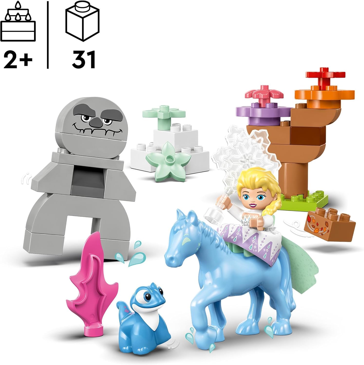 LEGO DUPLO Disney Elsa & Bruni in the Enchanted Forest - Building Set for Toddlers 2+ 3