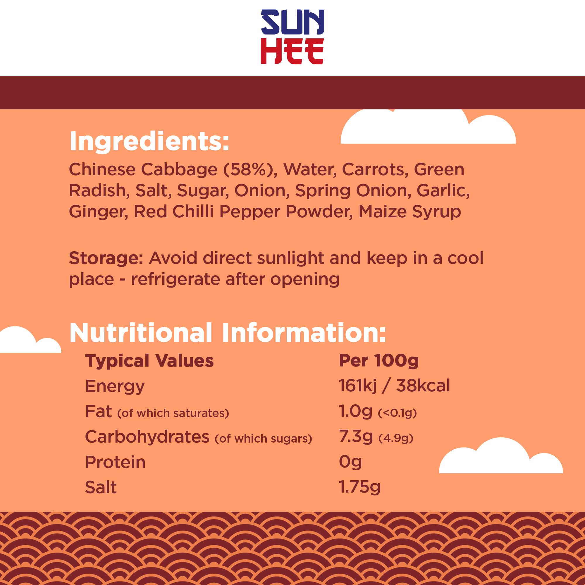 Sun Hee Natural Kimchi - Fermented Cabbage with Radish, Garlic & Ginger (190g)