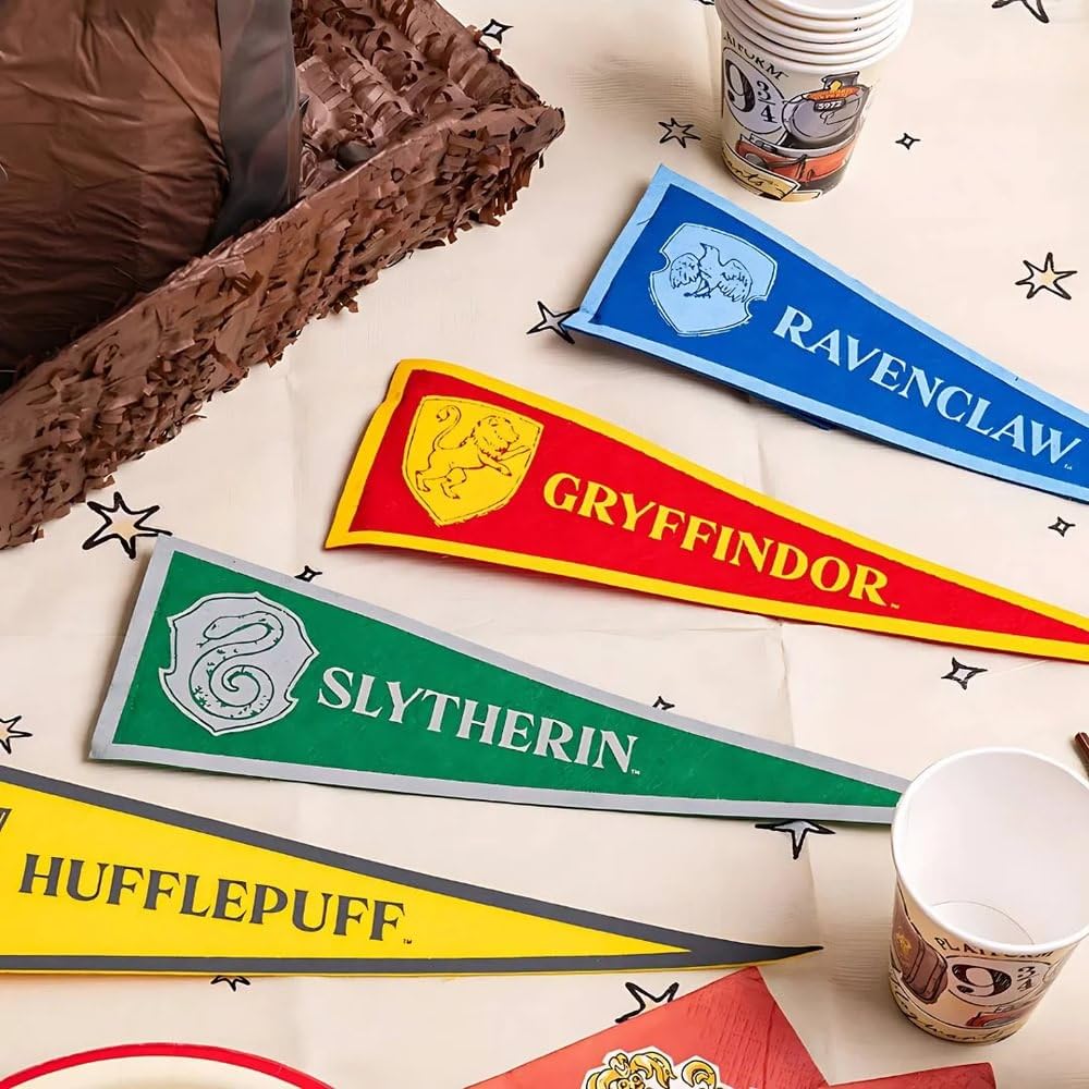 Harry Potter Fabric Pennant Banners Party Pack of 4 - Multicolor Decorations 4