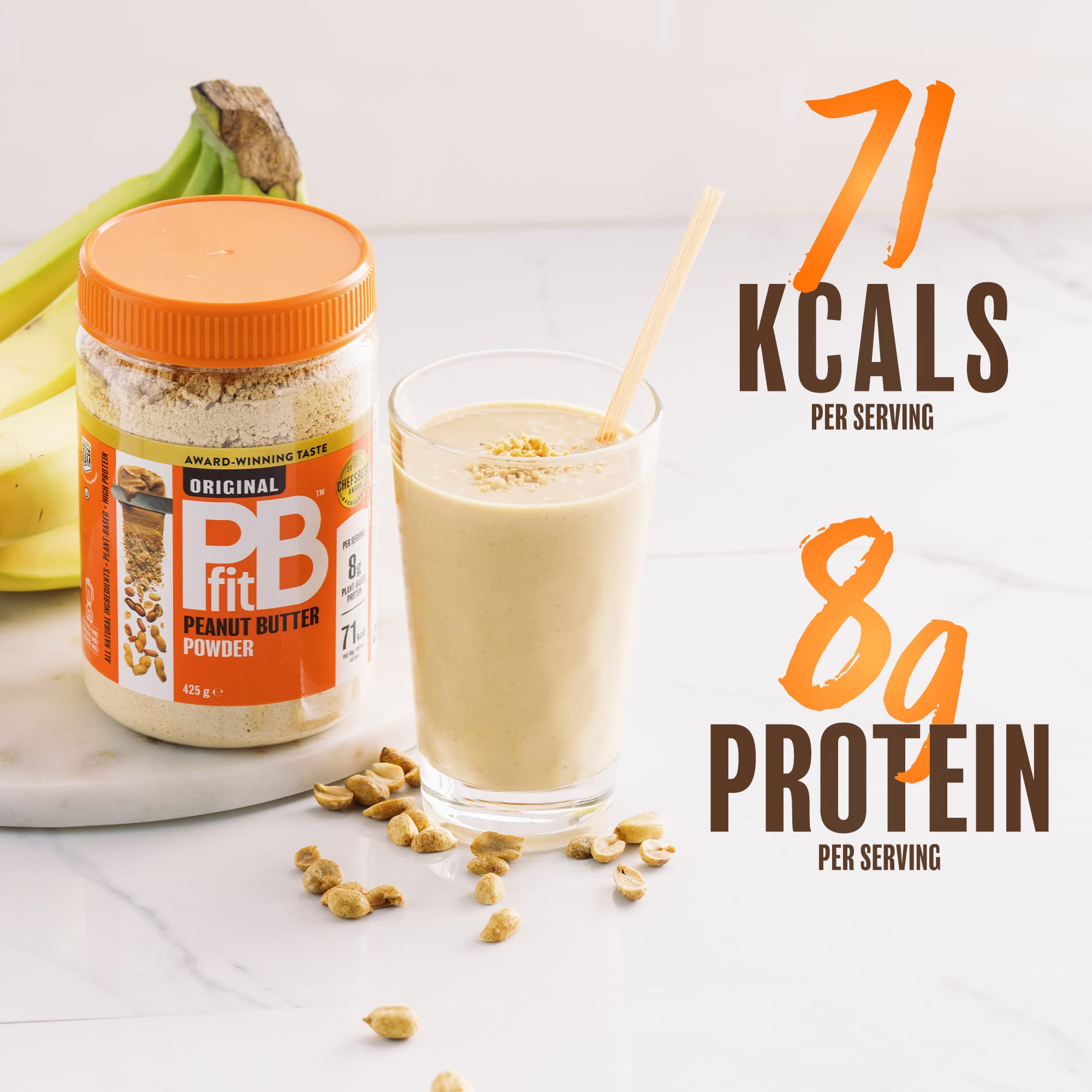PBfit Peanut Butter Powder - 87% Less Fat, High Protein, Gluten Free | 425g