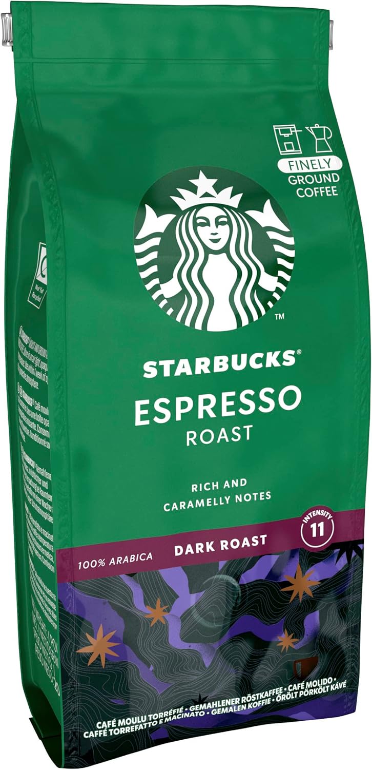 STARBUCKS - Espresso Roast Dark Roast Ground Coffee 200g (Pack of 6) 5