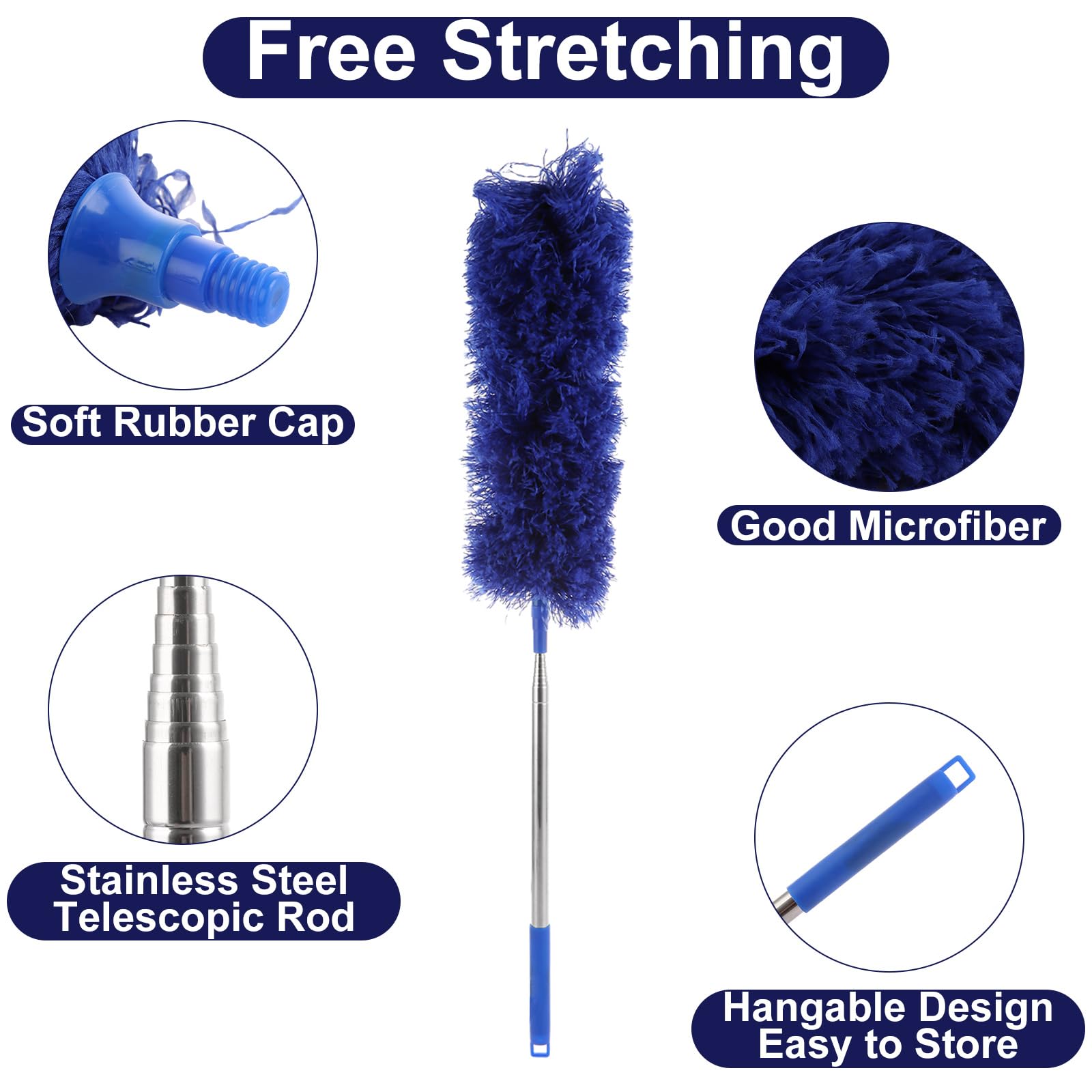 ASelected - Extendable Microfiber Duster with 108" Telescoping Pole 4