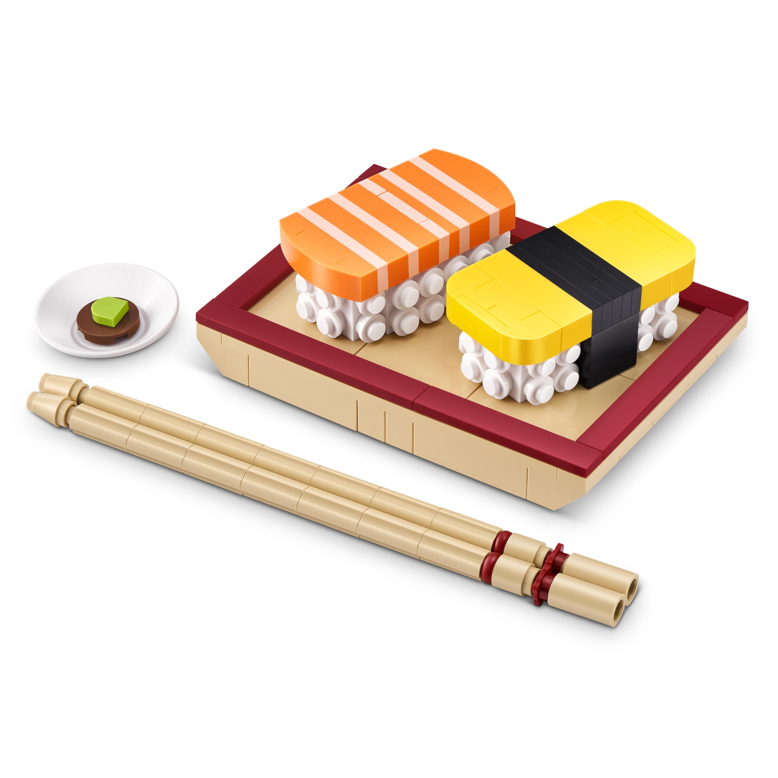 MAX Premium Snacks Building Bricks - Sushi Collectible Set for Ages 3+ 4