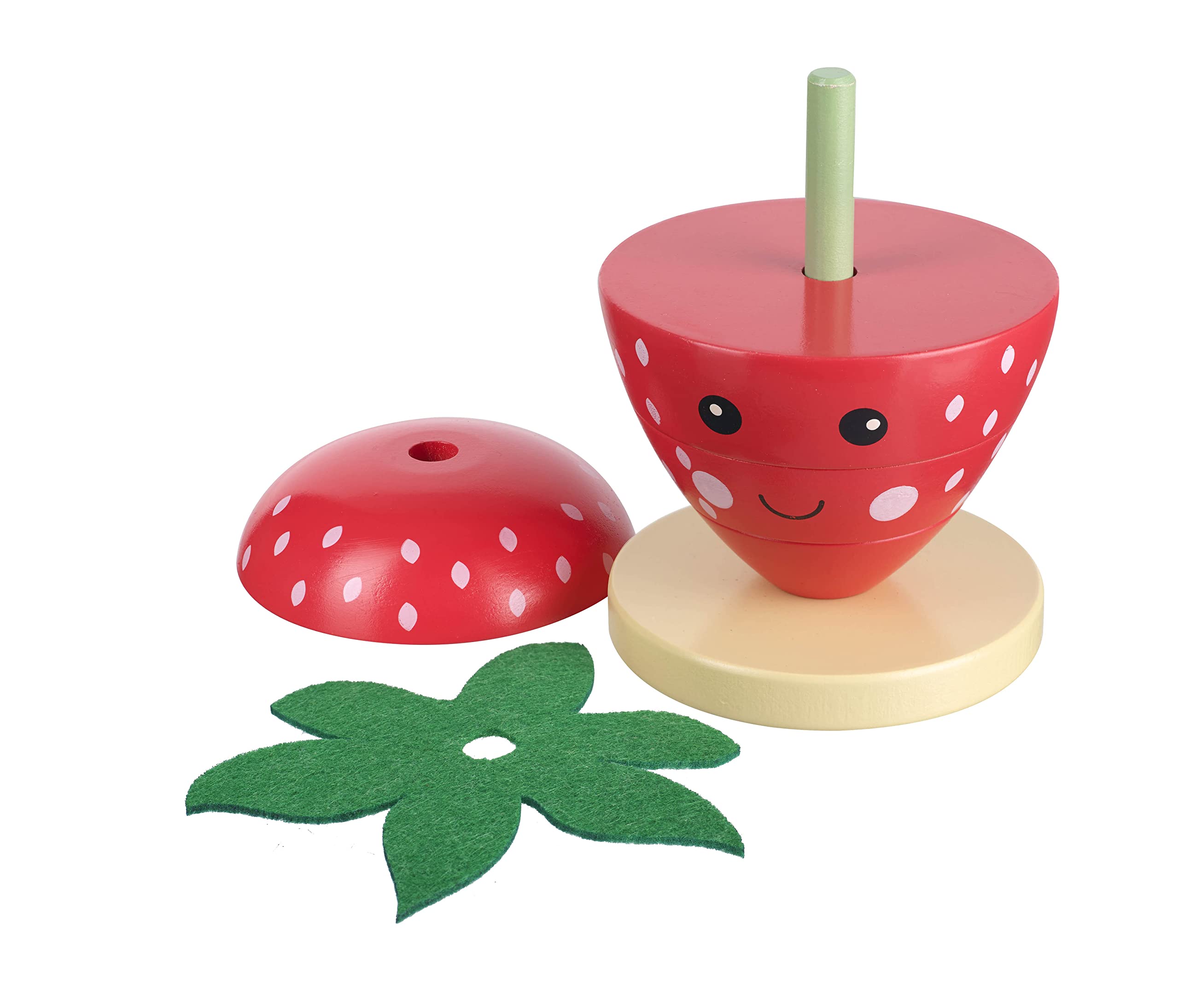 Orange Tree Strawberry Stacking Rings - Wooden Educational Toy for Toddlers 12 Months+ 7