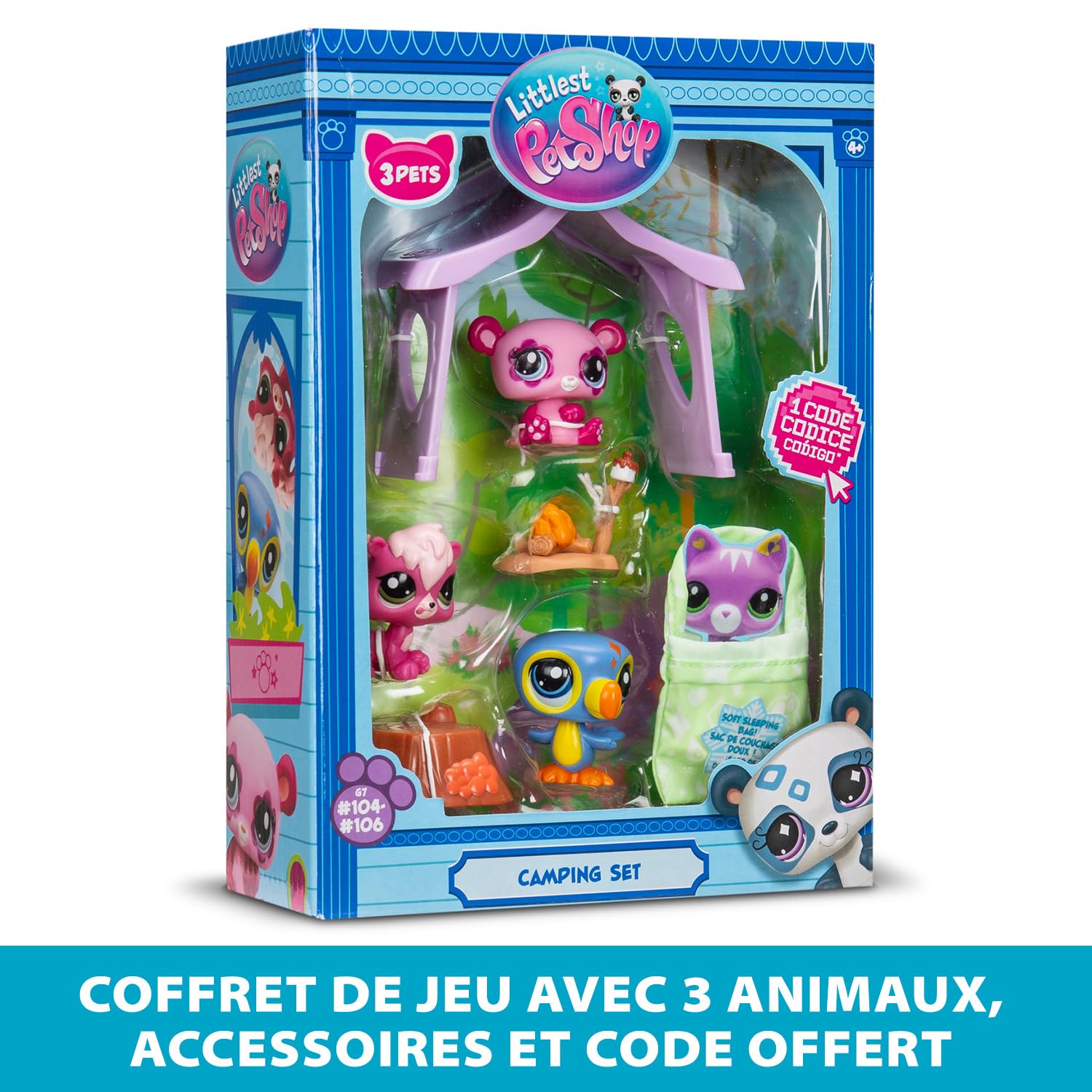 Littlest Pet Shop Bandai Series 2 Camping Adventure Play Pack - 3 Pet Figures with Accessories, Ages 4+ 5