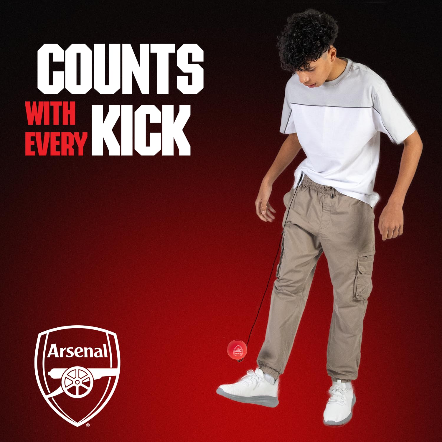 Smart Ball 1002 : 1002-AFC Football Kick Tracker | Counts up to 999,999 Kicks | Red 2
