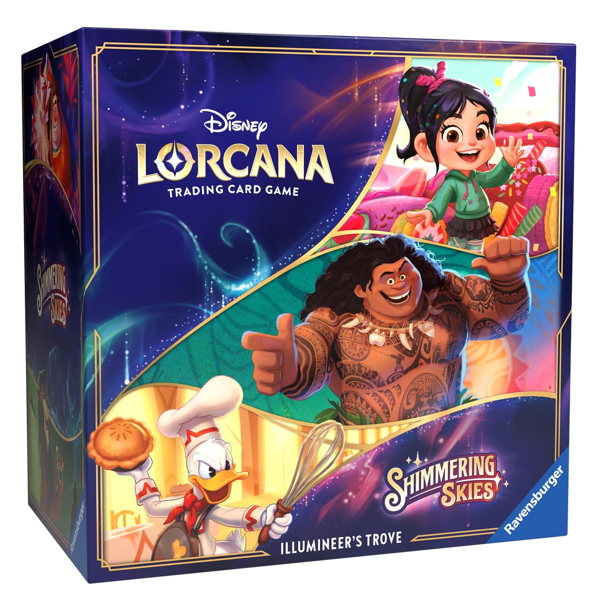Ravensburger Disney Lorcana: Shimmering Skies Illumineer’s Trove - Storage Box & 8 Booster Packs