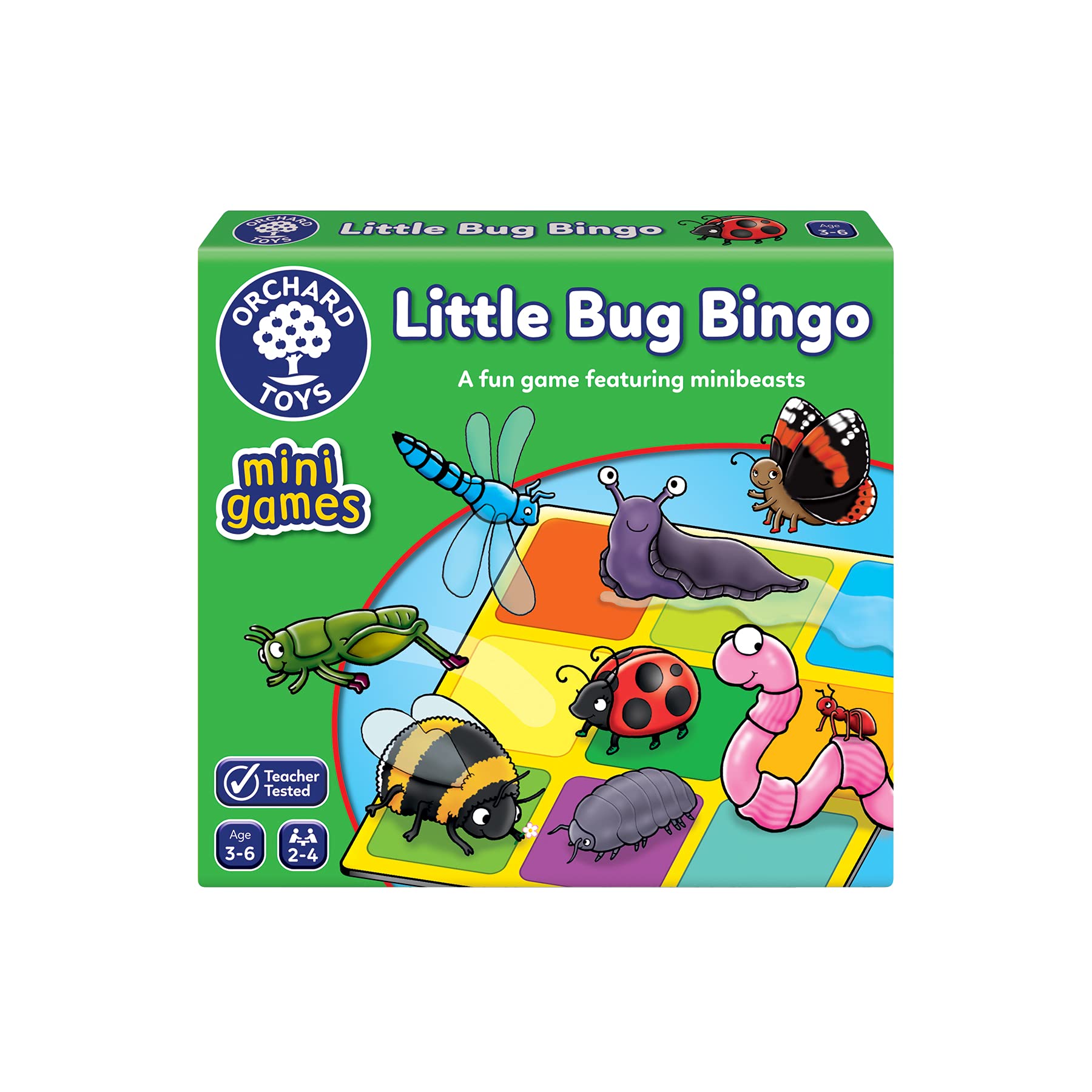 Orchard Toys Little Bug Bingo Mini Game for Kids - Travel Size Matching Game