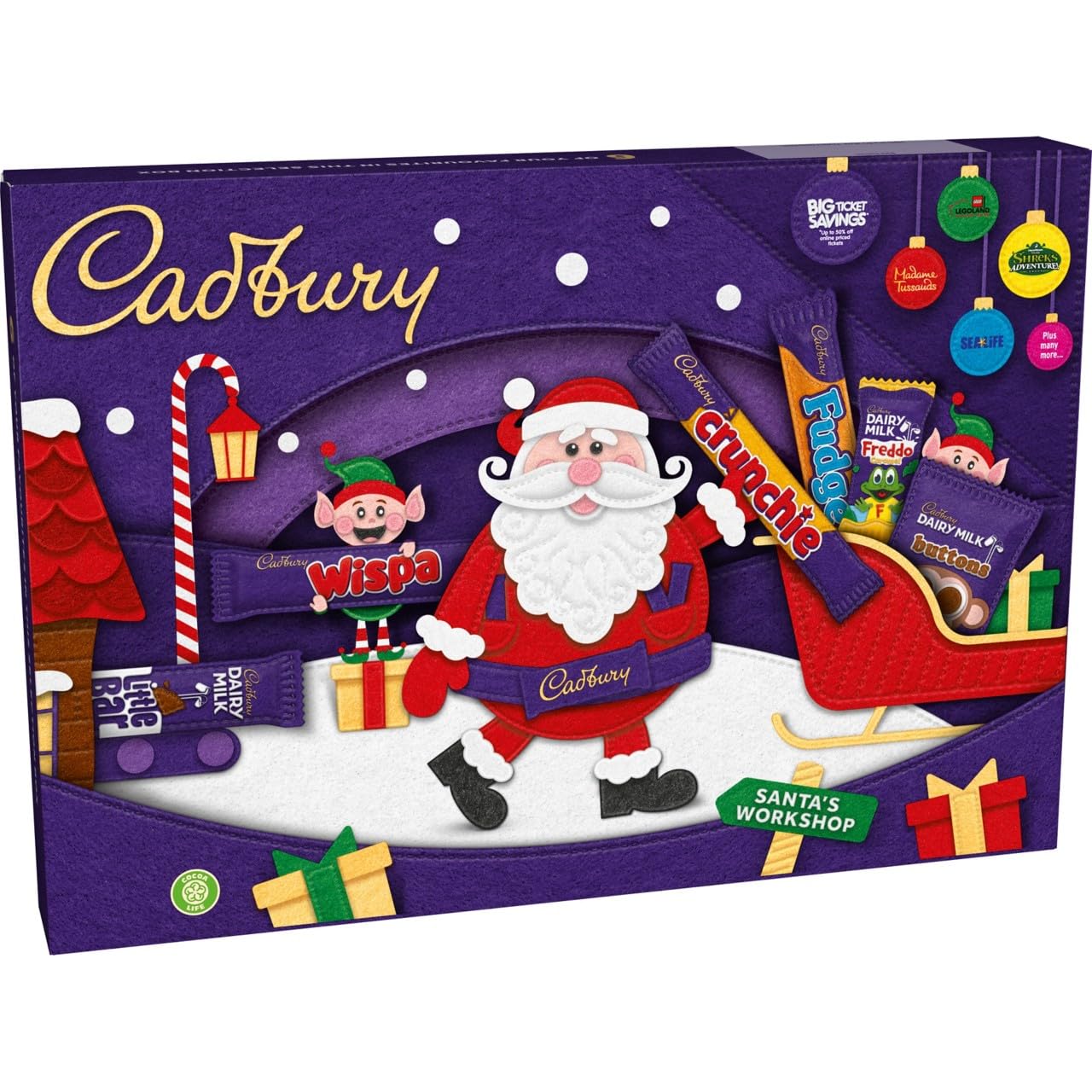 Cadbury Festive Chocolate Selection Box - 125g Christmas Gift with 5 Bars & 1 Bag 3