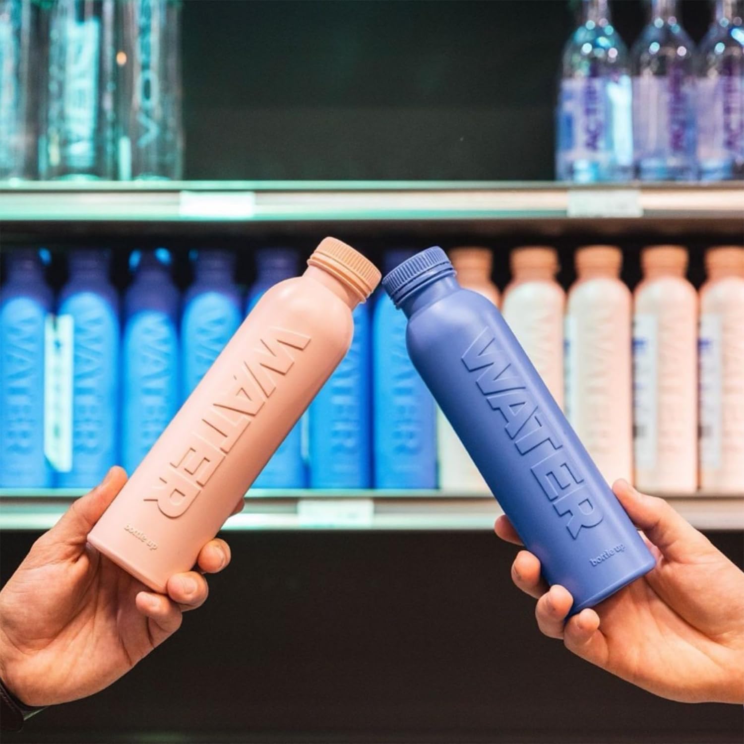 Bottle Up – Wiederverwendbare, BPA-freie 500-ml-Wasserflasche auf Pflanzenbasis – Champagnerrosa, vorgefüllt mit stillem Quellwasser 3