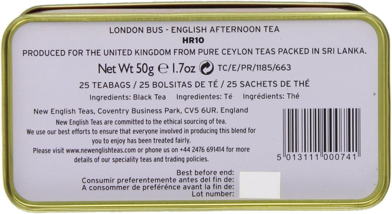 New English Teas London Bus Tea Tin with 25 English Breakfast Teabags 4