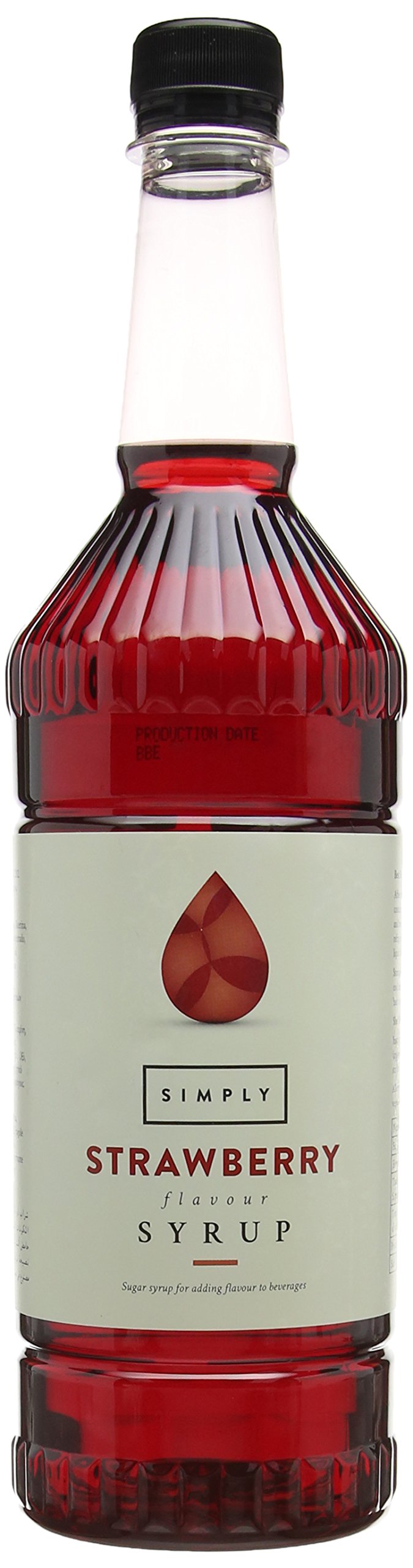 Simply Strawberry Syrup - 1 Litre Bottle | Vegan & Gluten Free | 66 Servings