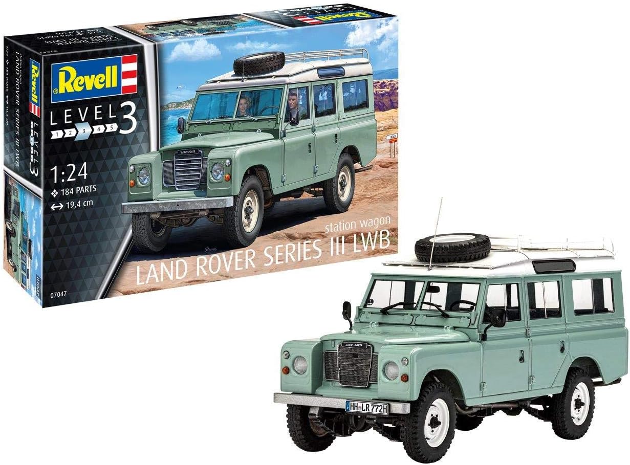 Revell Land Rover Series III 1:24 Scale Model Kit - Building Toy for Adults & Kids, 138 Pieces