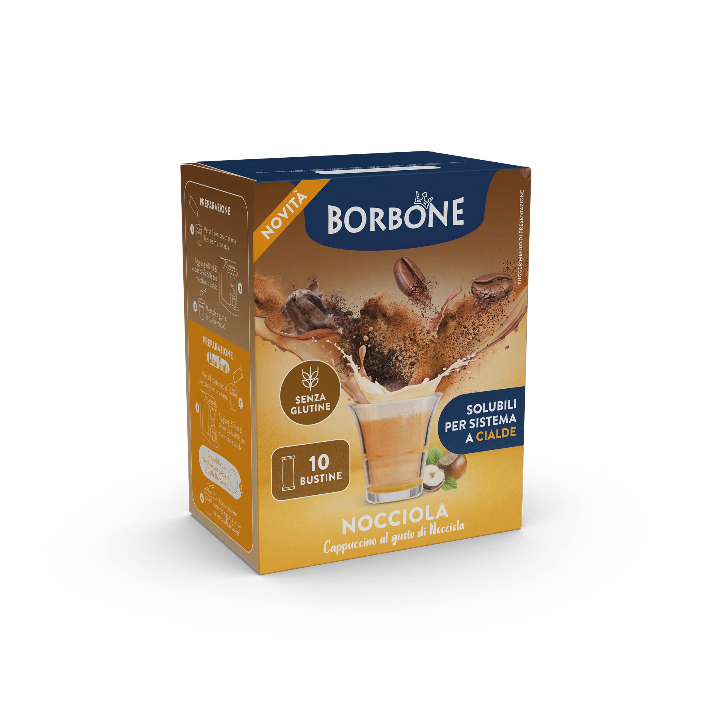 Caffè Borbone Hazelnut Sticks, 80 Sticks (8 x 10) - Instant Hazelnut Cappuccino for Pod Systems 7