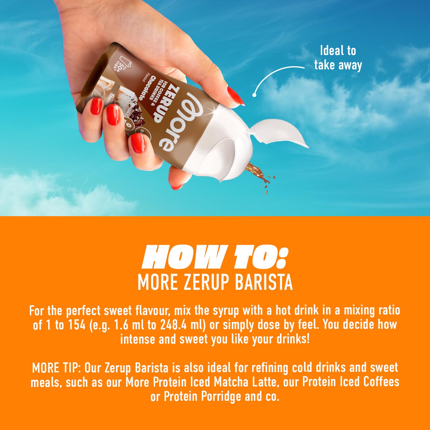 MORE NUTRITION Barista Zerup - Vanilla Sugar Substitute Syrup | 65 ml | Zero Calories 3