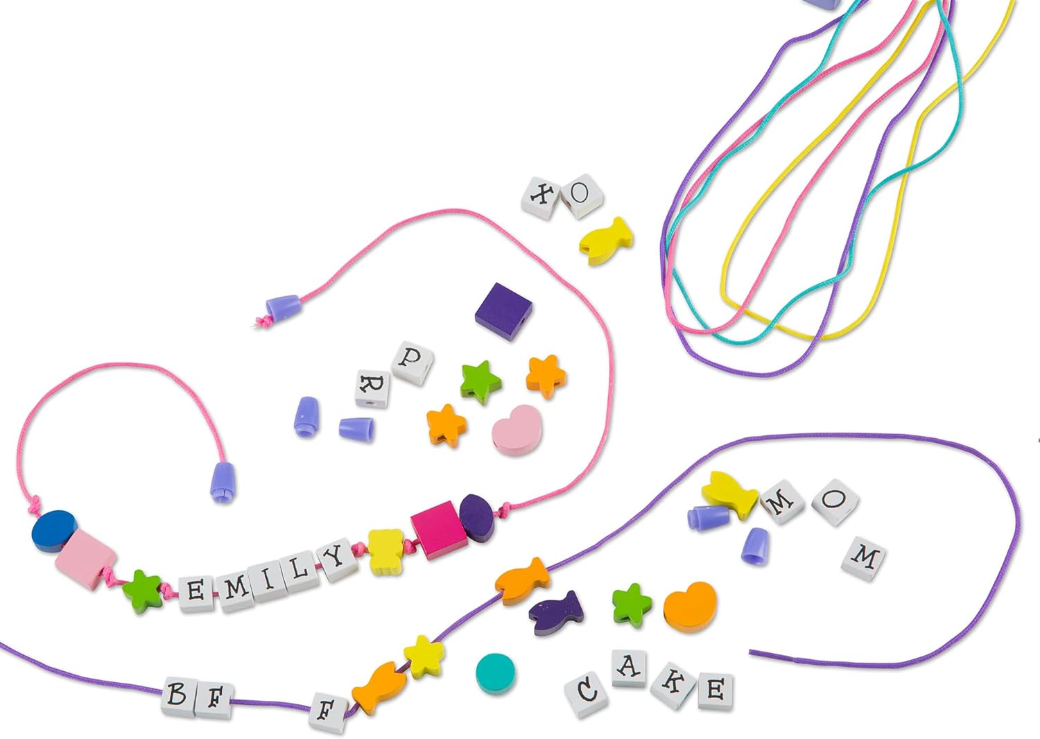 Melissa & Doug Wooden Stringing Beads - Arts & Crafts Kit for Kids 4+ 5