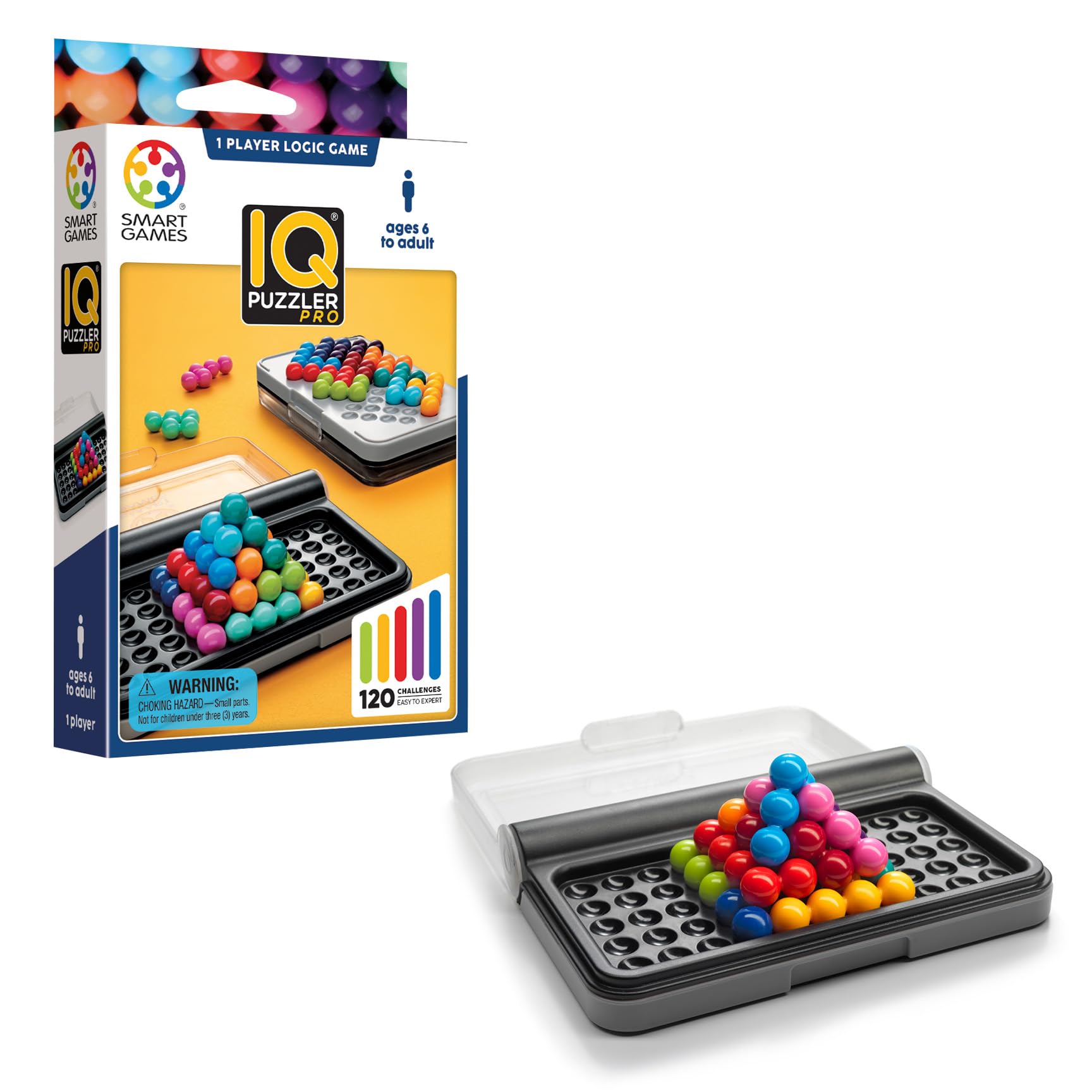SmartGames IQ Puzzler Pro - Single Player Brainteaser | 120 Challenges | Ages 6+