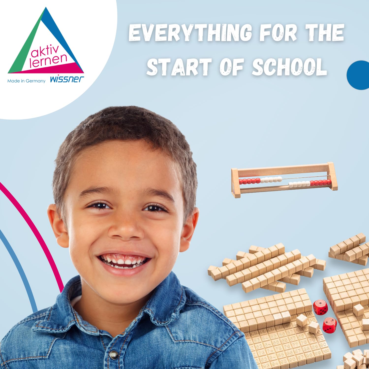 Wissner Active Learning 20 Student's Abacus - Visual Maths Aid | RE-Wood | Ages 4+ 9