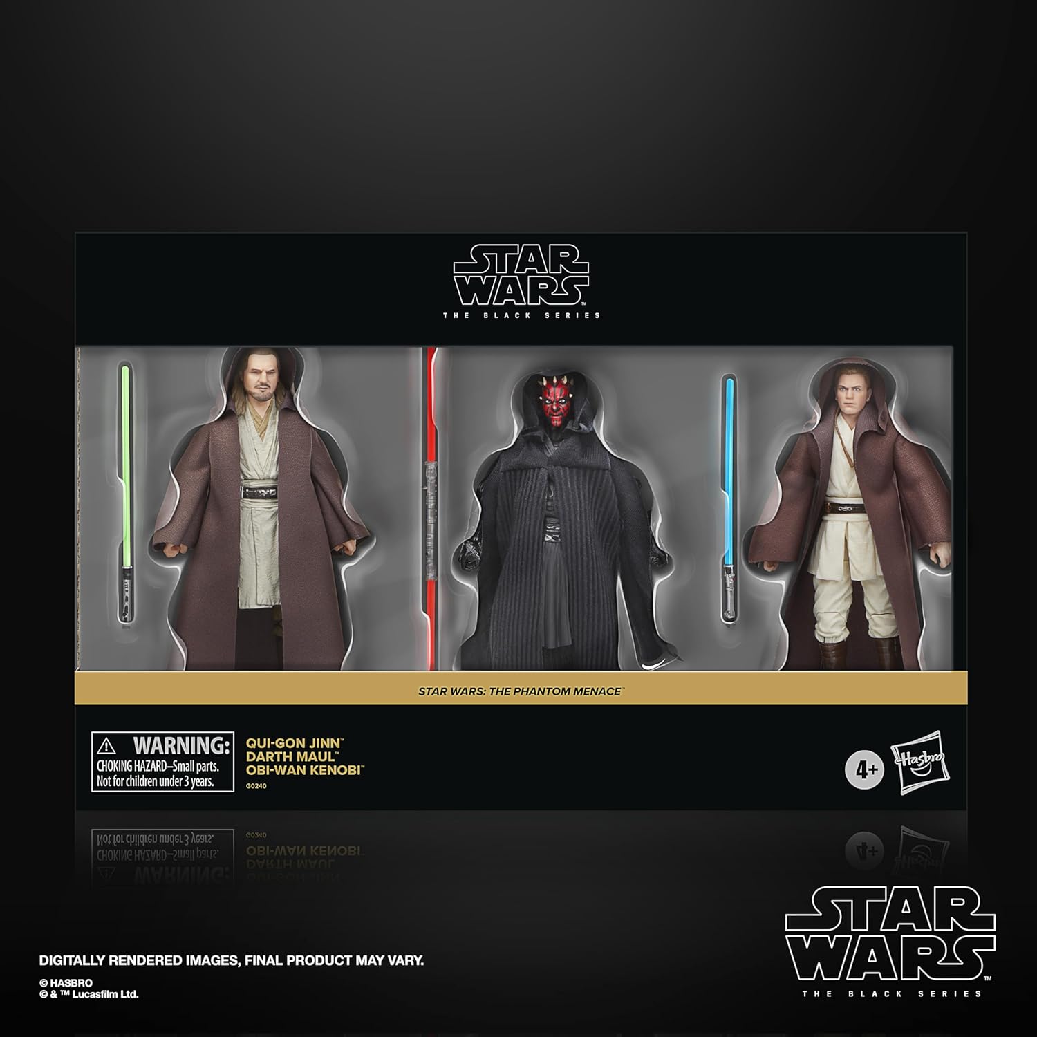 Star Wars The Black Series Qui-Gon Jinn, Darth Maul & Obi-Wan Kenobi 6-Inch Action Figure 3-Pack