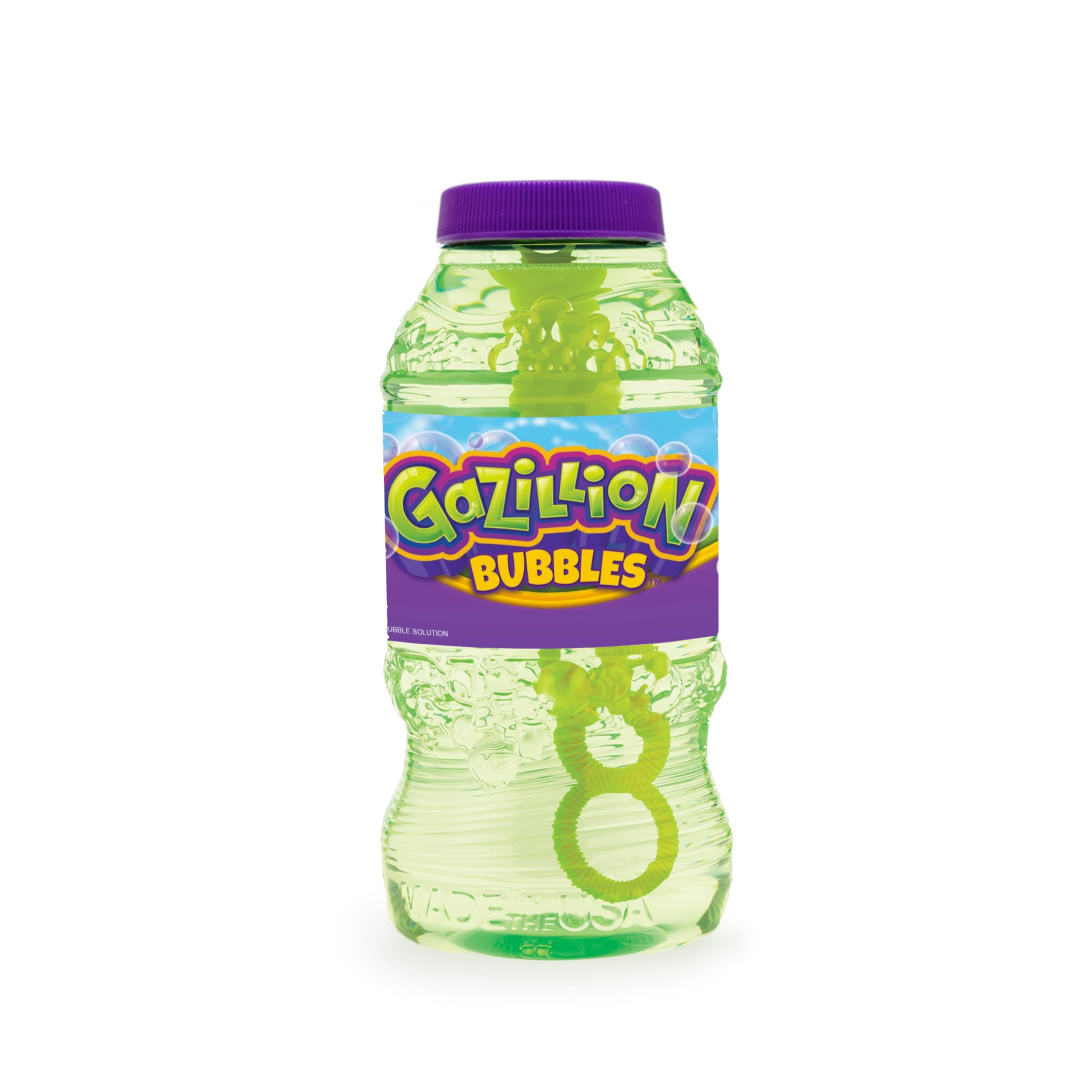 Gazillion Bubbles Original Bubble Solution 2L with 7-in-1 Wand - Non-Toxic, Long-Lasting Bubbles for Outdoor Play