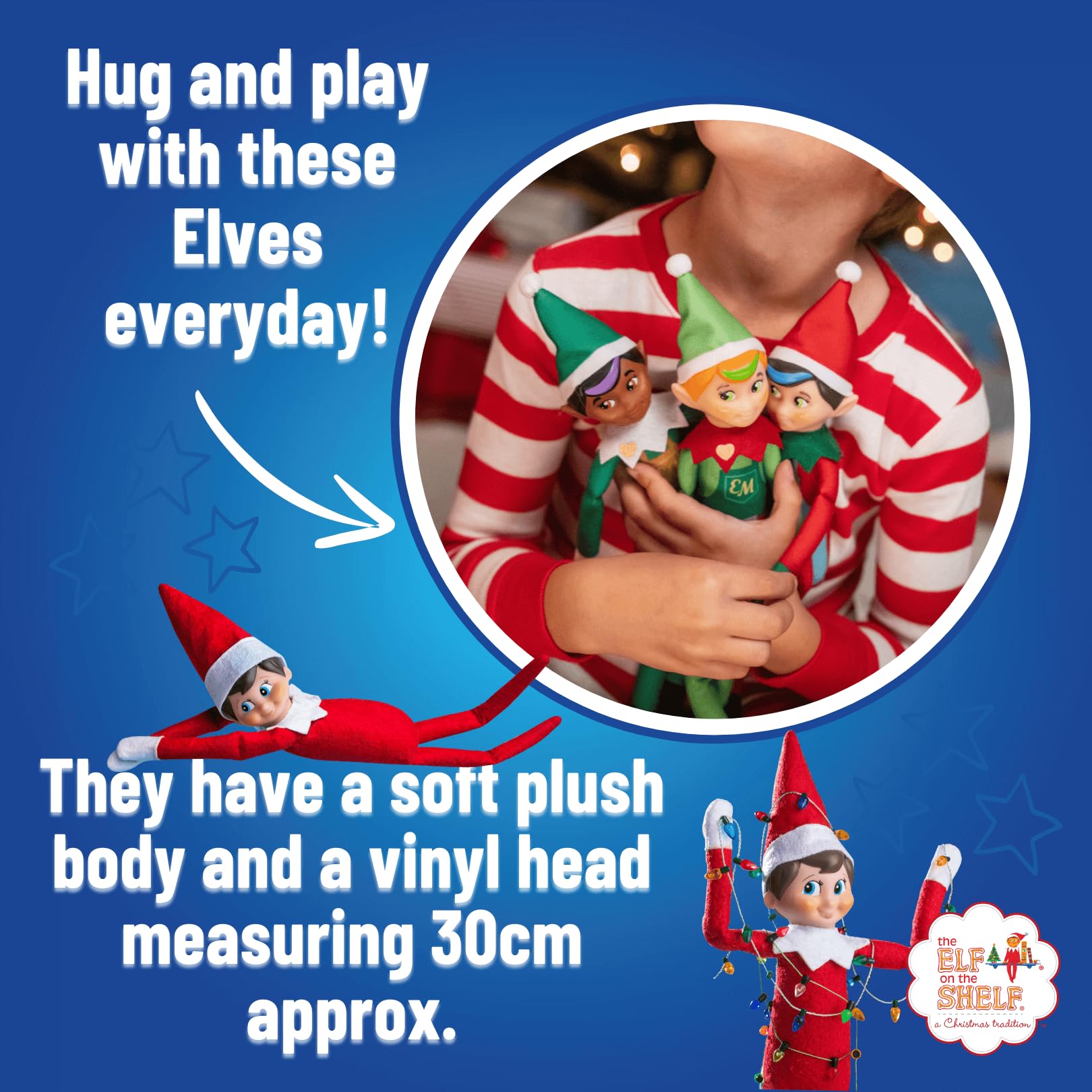 Elf Mates Boy Elf - Official Elf on the Shelf Companion, 12" Plush Christmas Elf with Velcro Hands 5