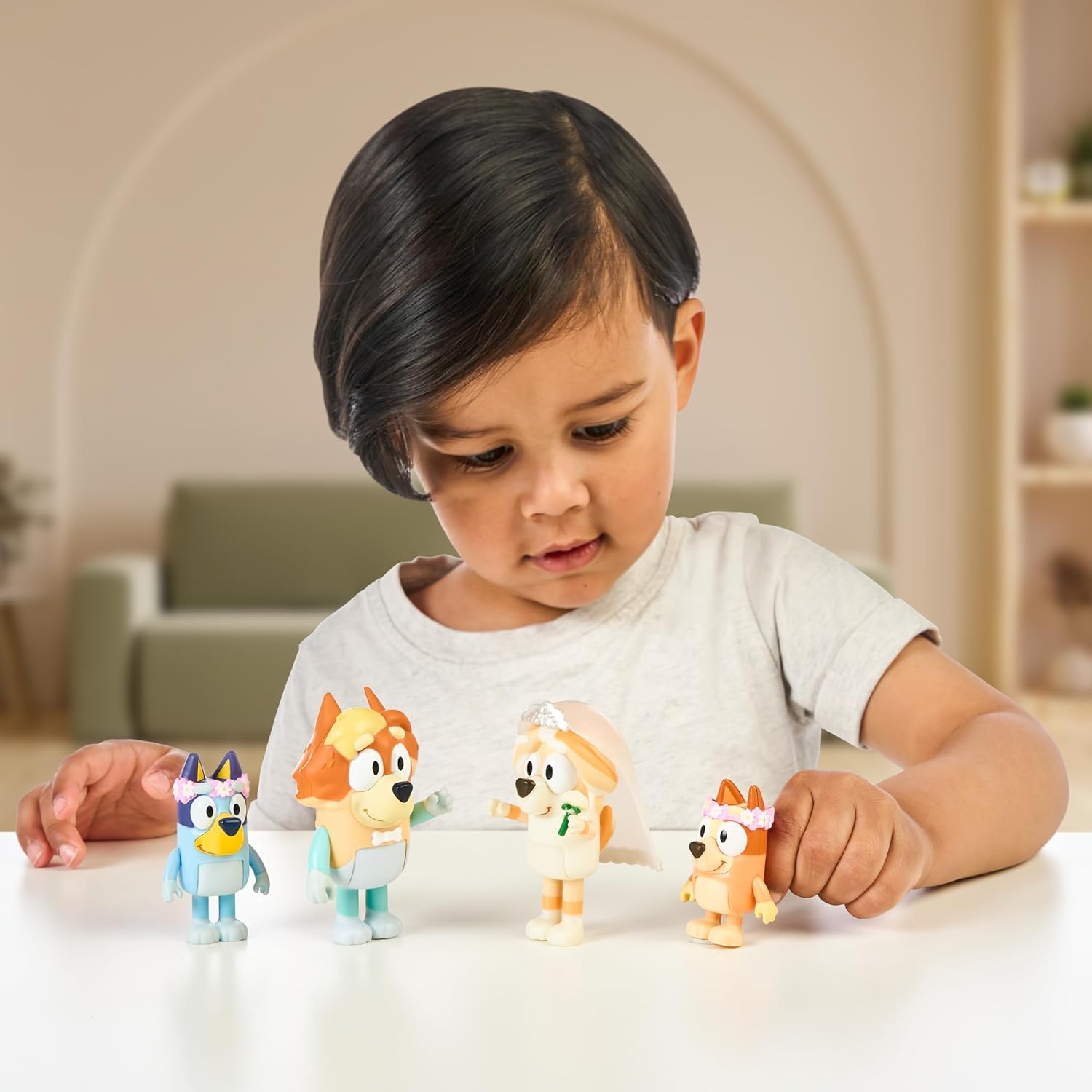 Bluey Figure 4-Pack Wedding Time - Uncle Rad and Frisky with Bluey and Bingo 4