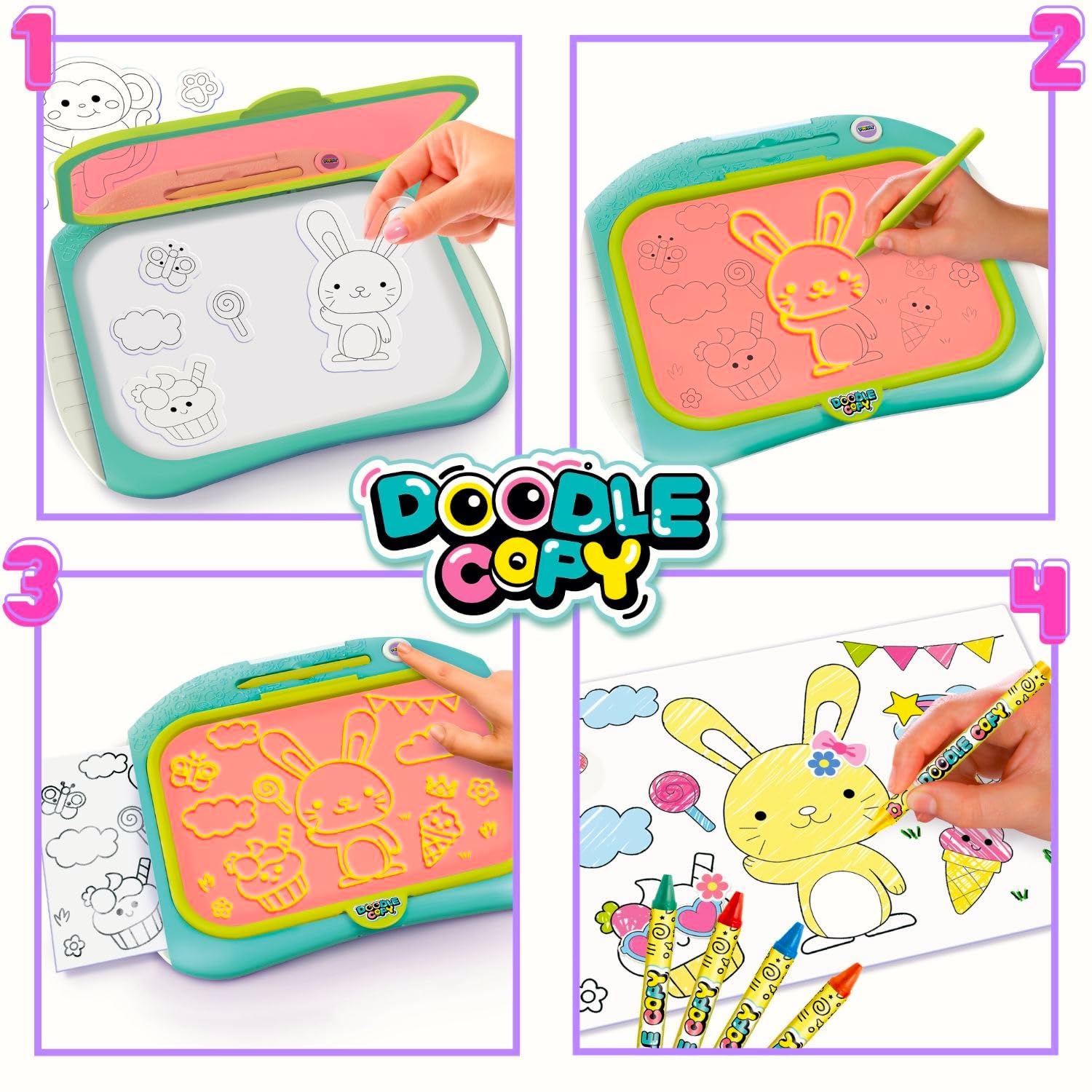 Doodle Copy Draw & Print - Magical Doodle Board with Print Function for Kids 4+ 5