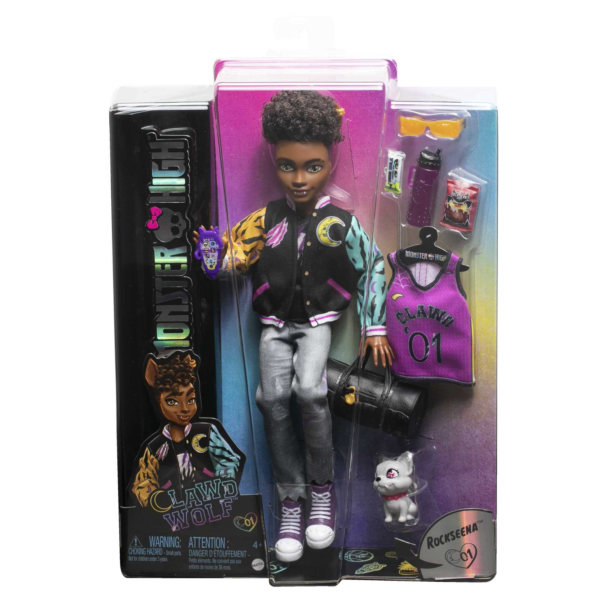 Monster High Clawd Wolf Doll with Rockseena Pet & Accessories - 9-Piece Set for Kids 4+ 8