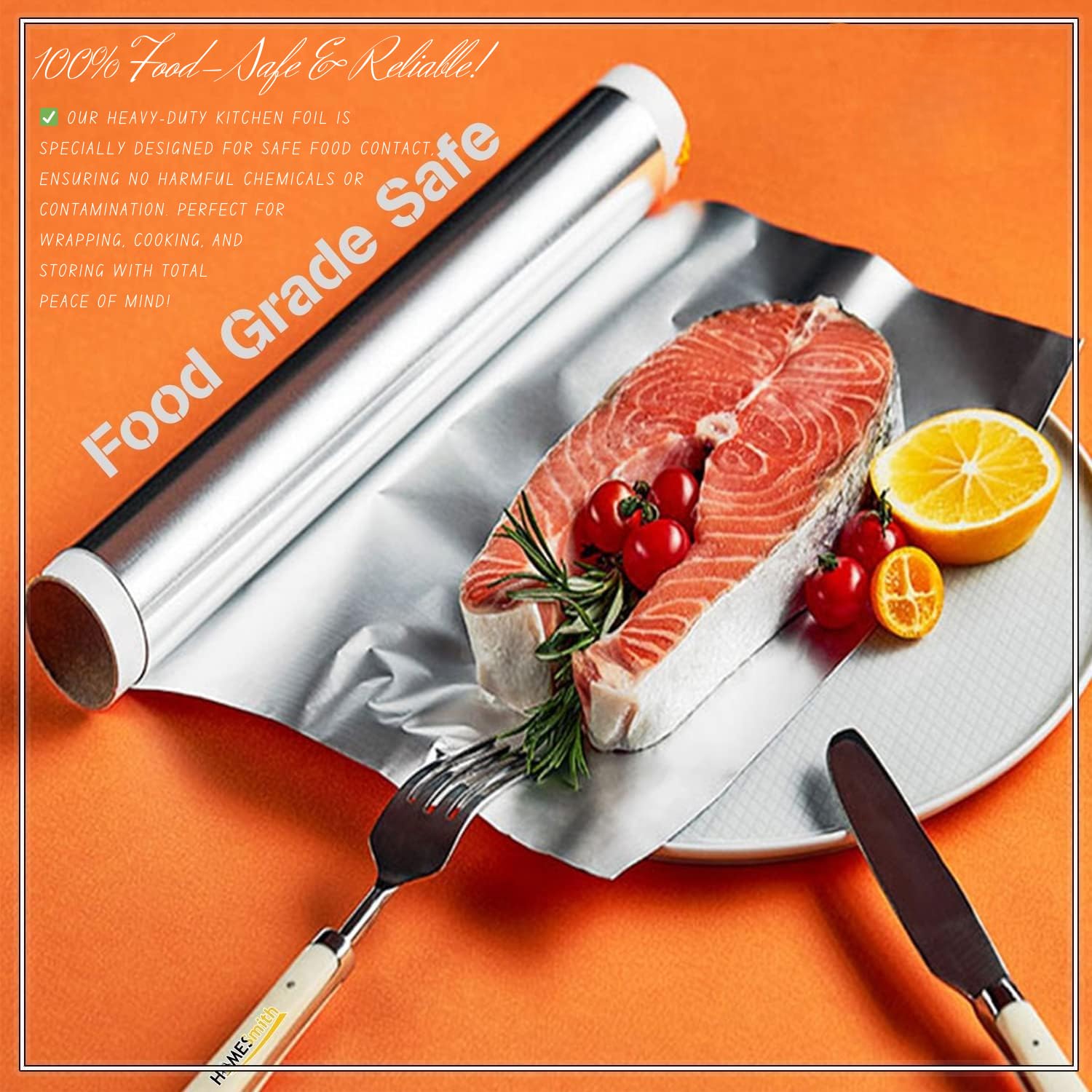 STERLING PRODUCTS Heavy Duty Aluminum Foil Roll - Extra Long 30m x 30cm for Cooking & Storage