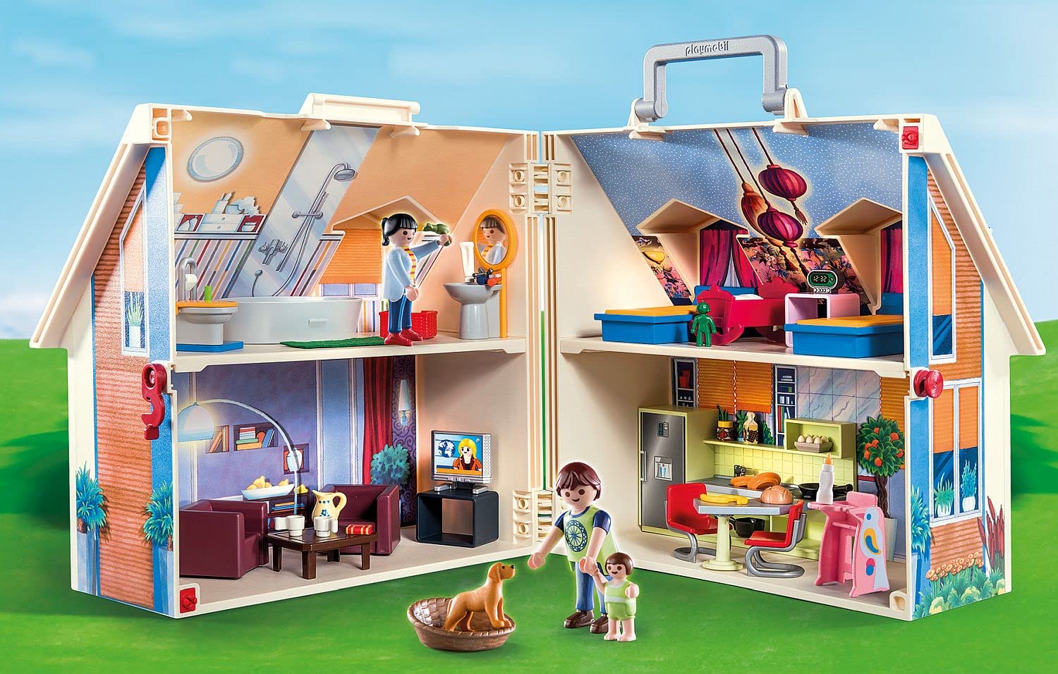Playmobil Take Along Modern Doll House 70985 - Portable Fold-Out Playset for Ages 4+ 3