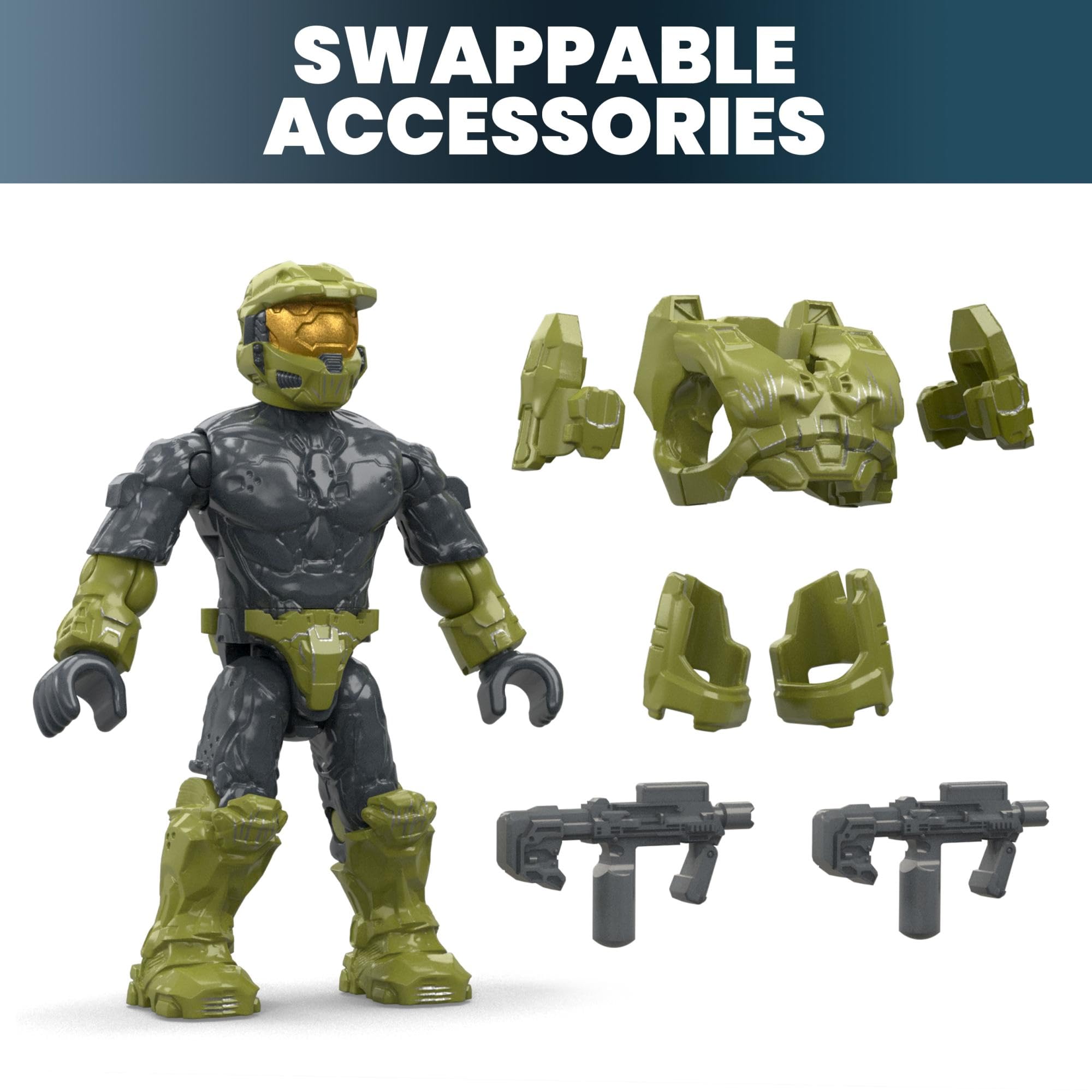 MEGA Halo Action Figures Building Set - 20th Anniversary Halo 2 Character Pack, 328 Pieces